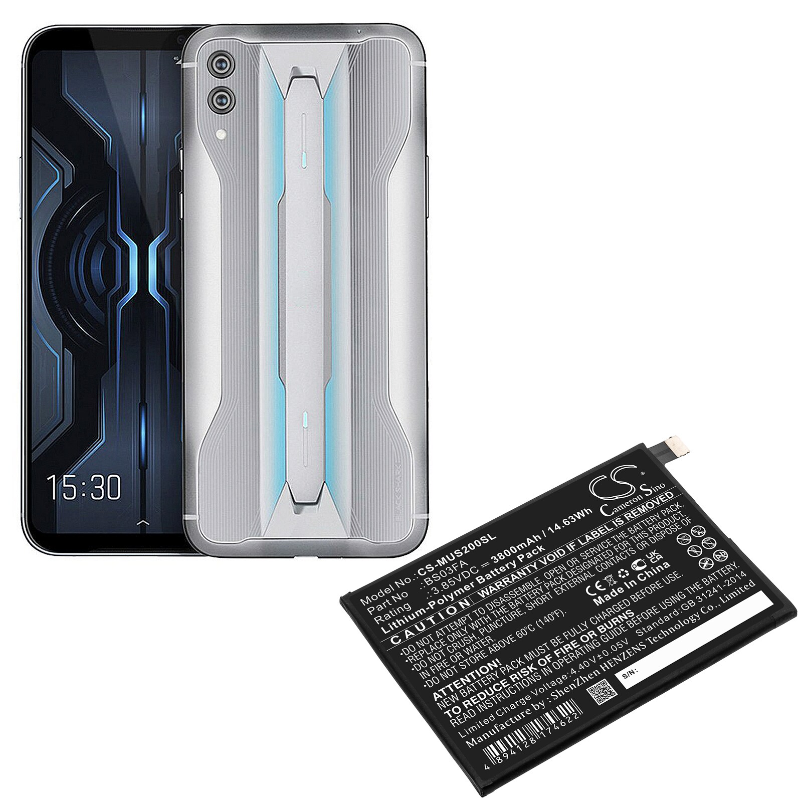 Batteri till SmartPhone, Mobil för Xiaomi Black Shark 2, Black Shark 2 Dual SIM m.fl.