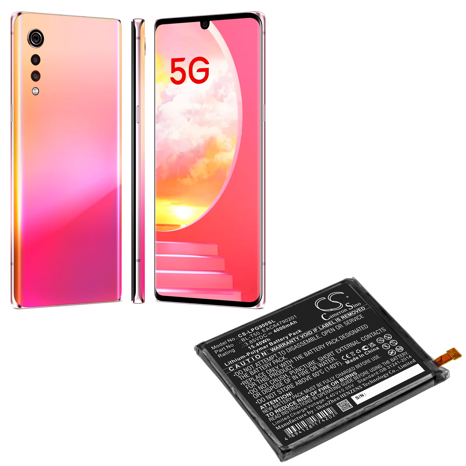 Batteri till SmartPhone, Mobil för LG Velvet 5G, G900V, G900T m.fl.
