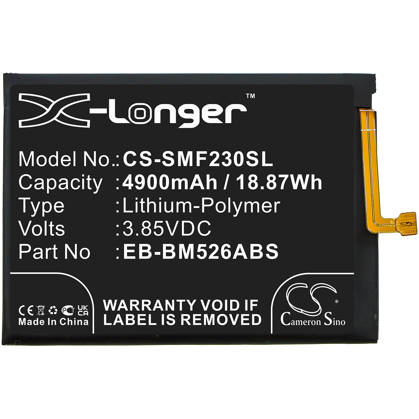 Batteri till SmartPhone, Mobil för Samsung Galaxy M23 5G, Galaxy F23 5G, SM-A235F m.fl.