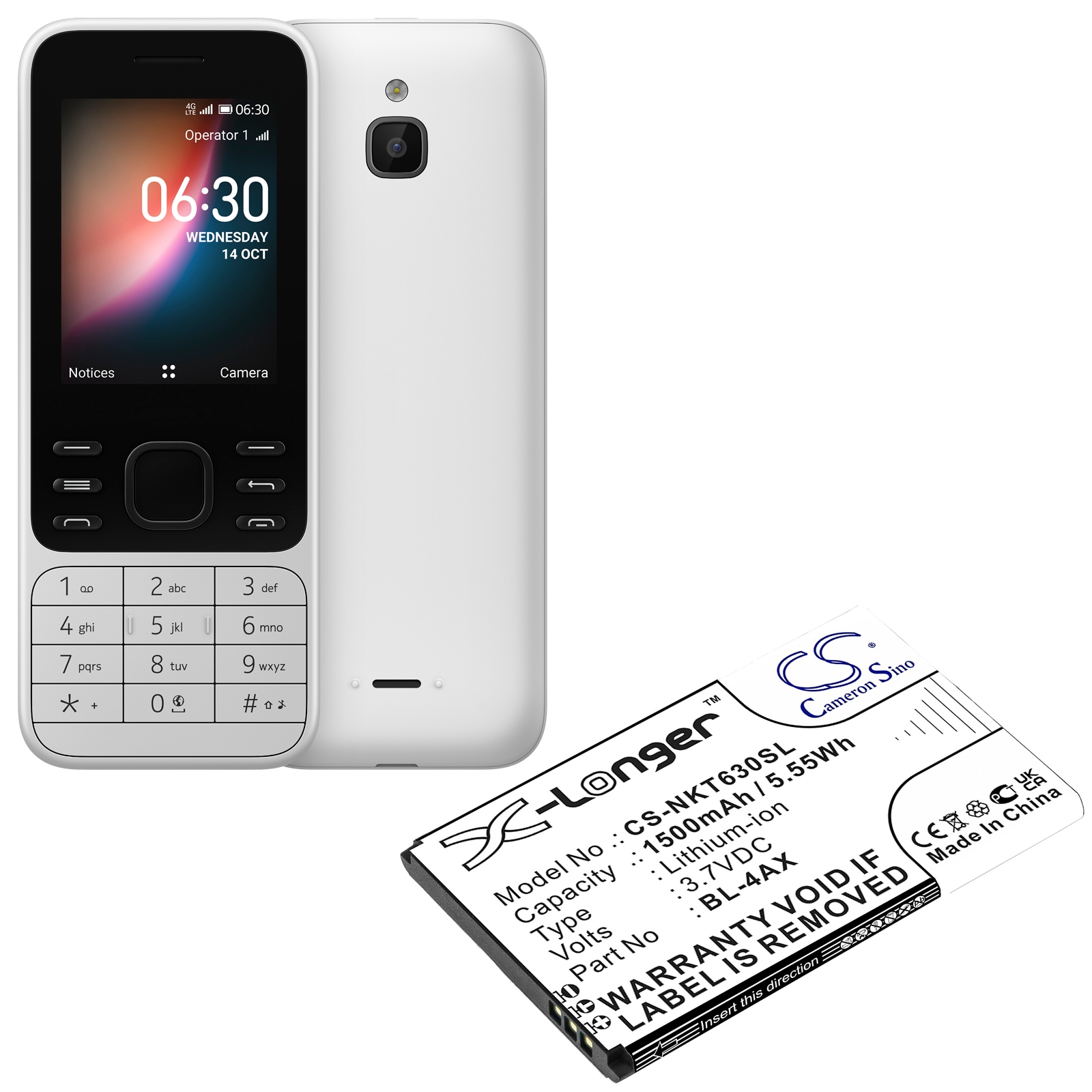 Batteri till SmartPhone, Mobil för Nokia 6300 4G, 8000 4G, TA-1286 m.fl.