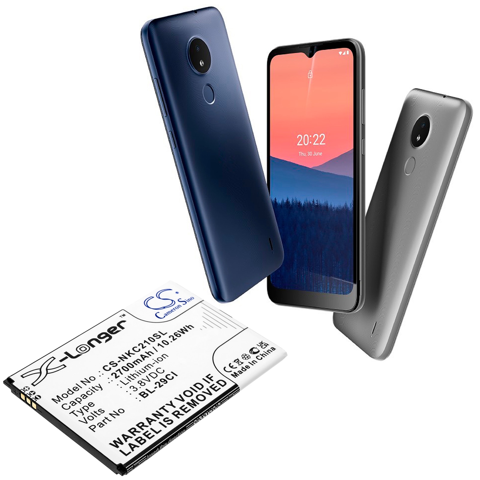 Batteri till SmartPhone, Mobil för Nokia C21, C20, C10