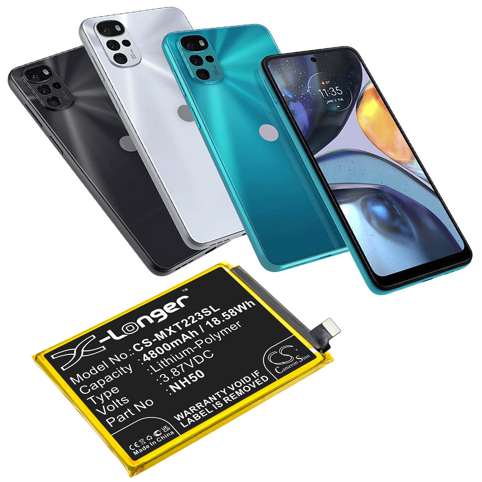 Batteri till SmartPhone, Mobil för Motorola Moto G22, XT2231-1, XT2231-2