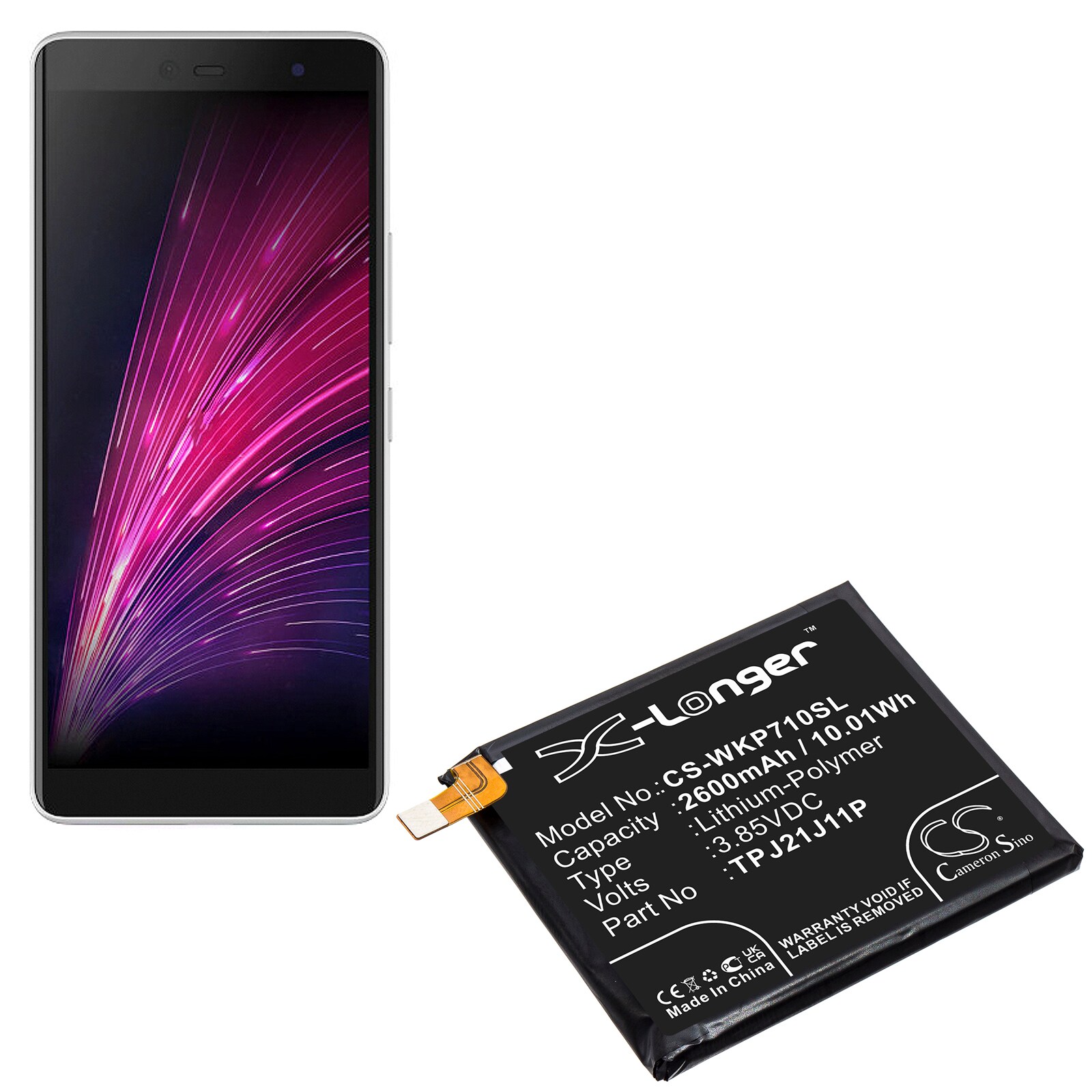 Batteri till SmartPhone, Mobil för Wiko Rakuten Hand, Rakuten Hand TD-LTE JP, P710 m.fl.