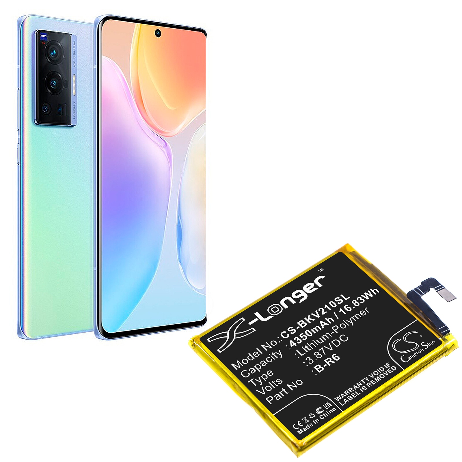 Batteri till SmartPhone, Mobil för VIVO X70 Pro, X70 Pro 5G, V2105