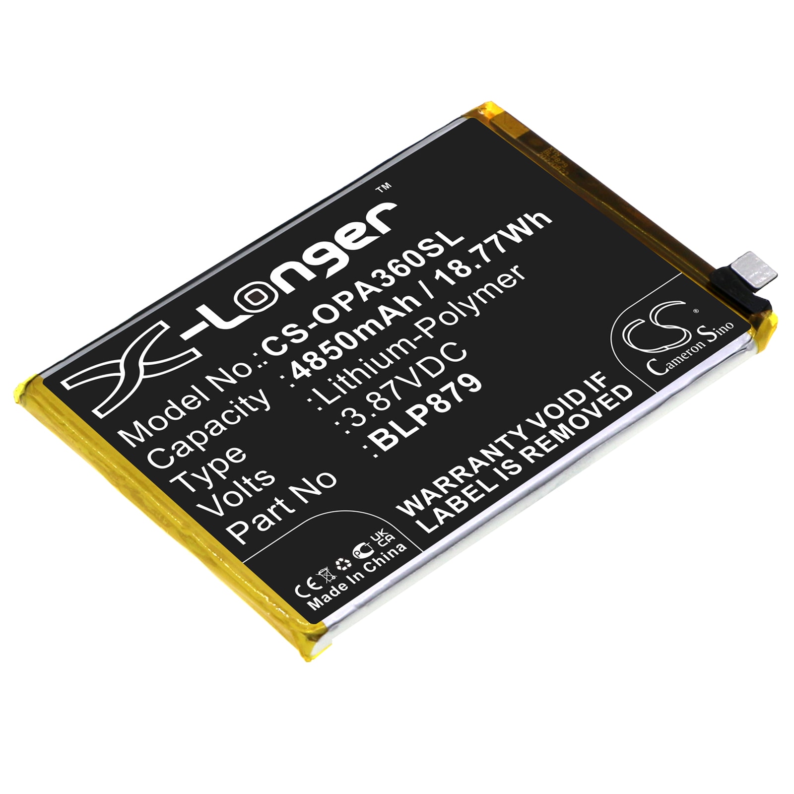 Batteri till SmartPhone, Mobil för OPPO A36, PESM10, A36 2022