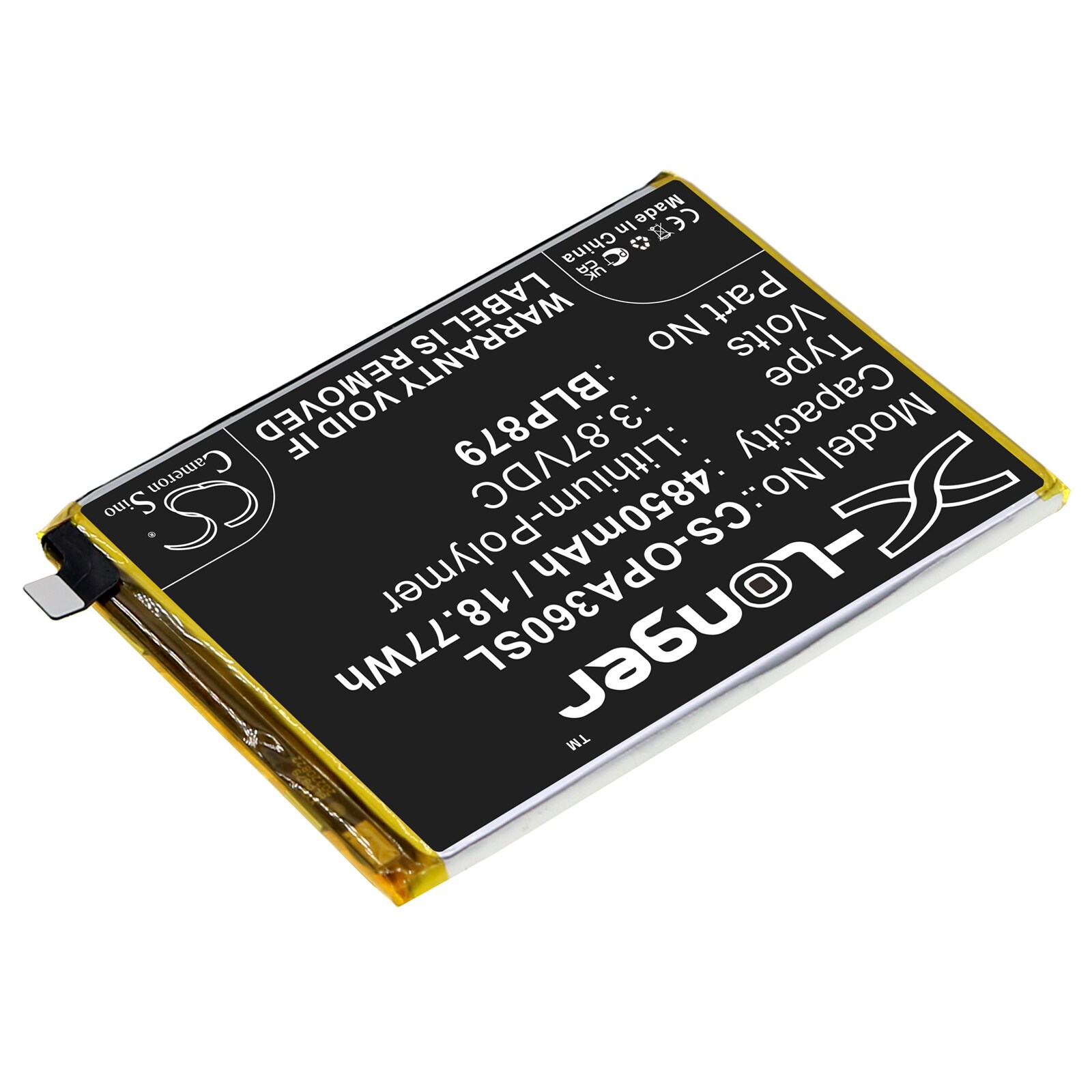 Batteri till SmartPhone, Mobil för OPPO A36, PESM10, A36 2022