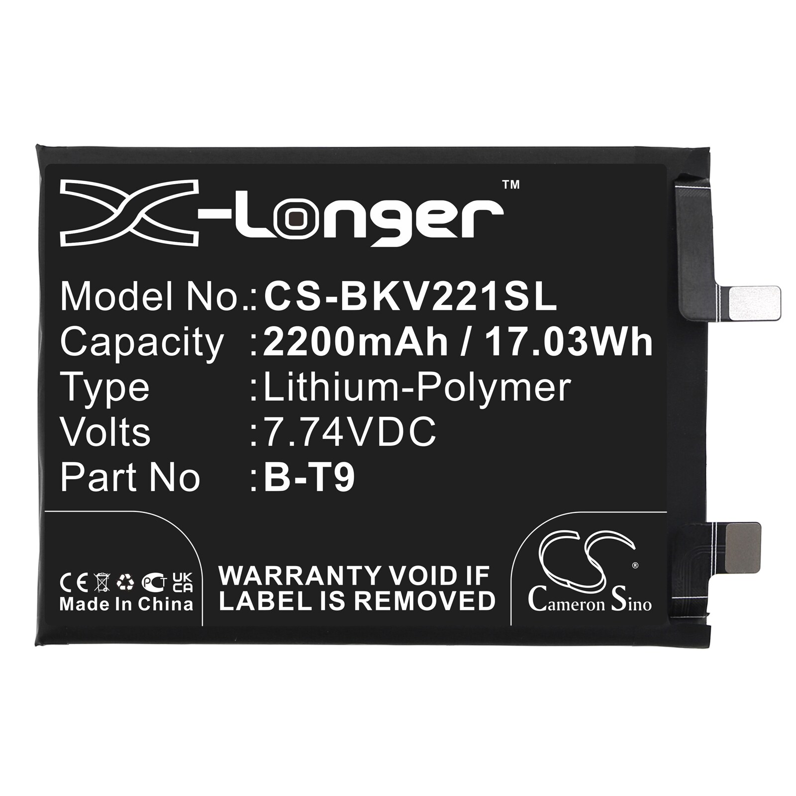 Batteri till SmartPhone, Mobil för VIVO iQOO 10 5G, V2217A, iQOO 9T m.fl.