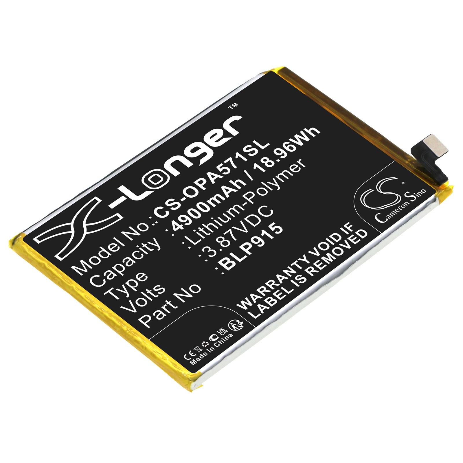 Batteri till SmartPhone, Mobil för OPPO A57 5G, A57 5G 2022, PFTM20