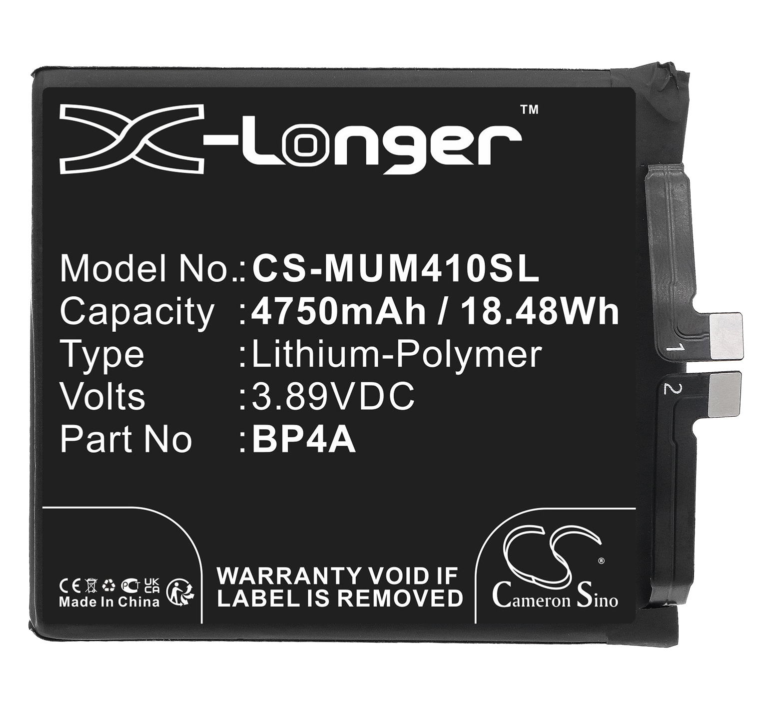 Batteri till SmartPhone, Mobil för Xiaomi 12S Ultra, Mi 12S Ultra 5G, 2203121C