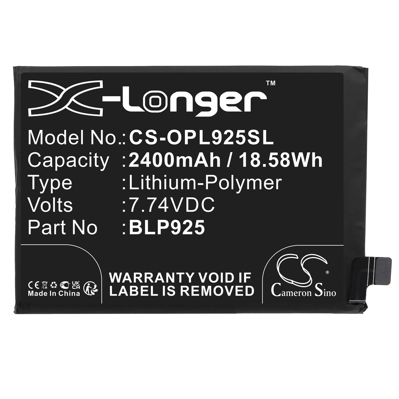 Batteri till SmartPhone, Mobil för Oneplus 10R, 10R 5G 2022, 10R 5G 2022 150W m.fl.