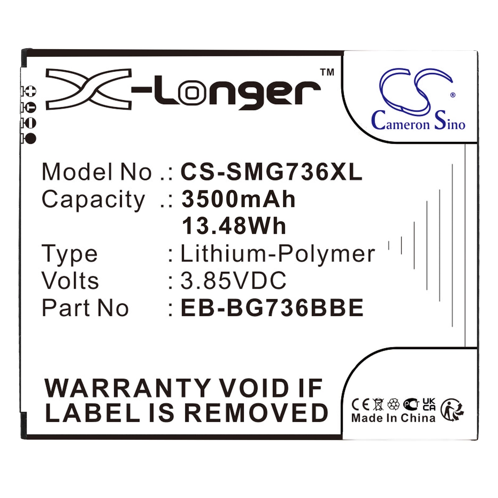 Batteri till SmartPhone, Mobil för Samsung Galaxy Xcover 6 Pro, SM-G736U, SM-G736U1 m.fl.