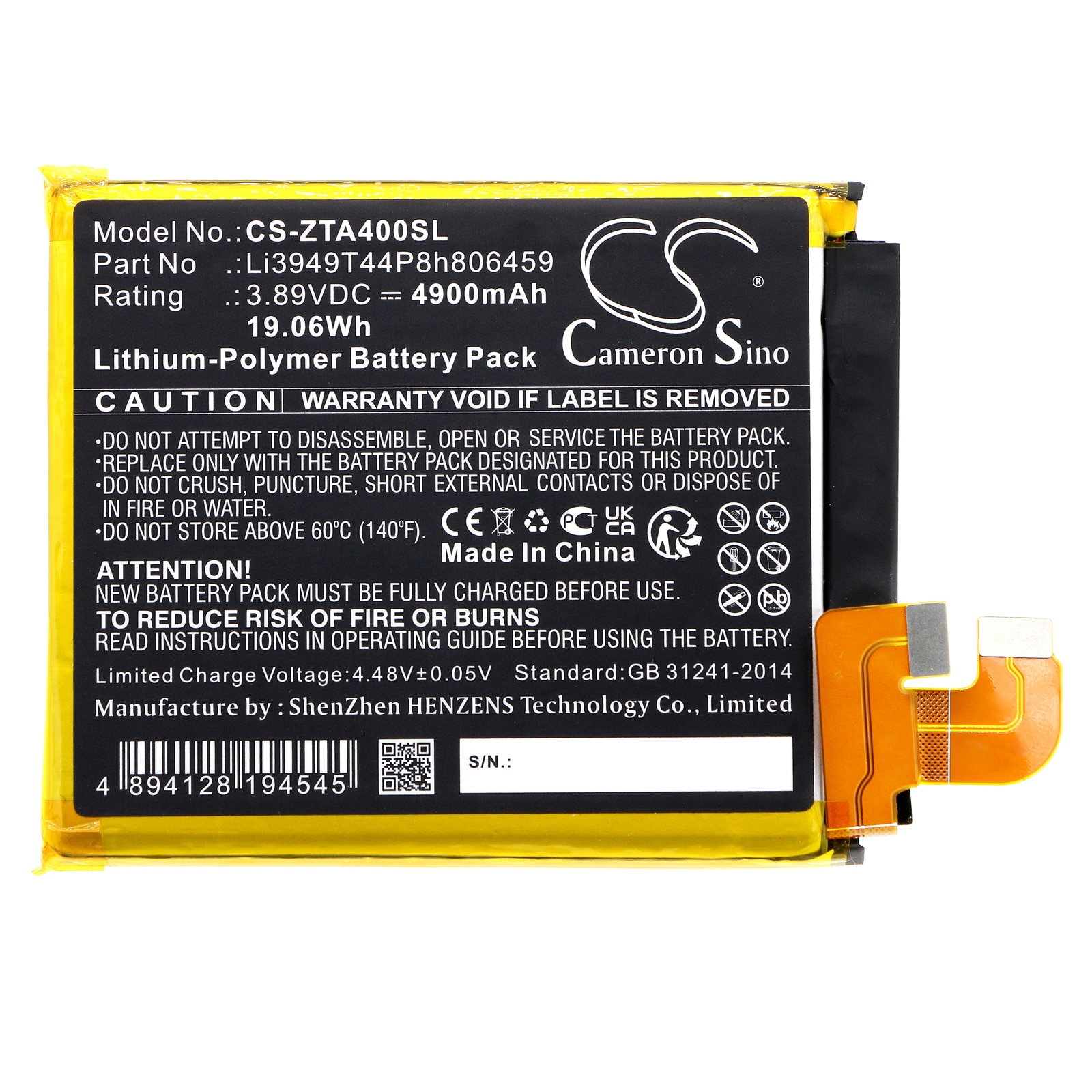 Batteri till SmartPhone, Mobil för ZTE Axon 40 Ultra, Axon 40 Ultra 5G, A2023P m.fl.