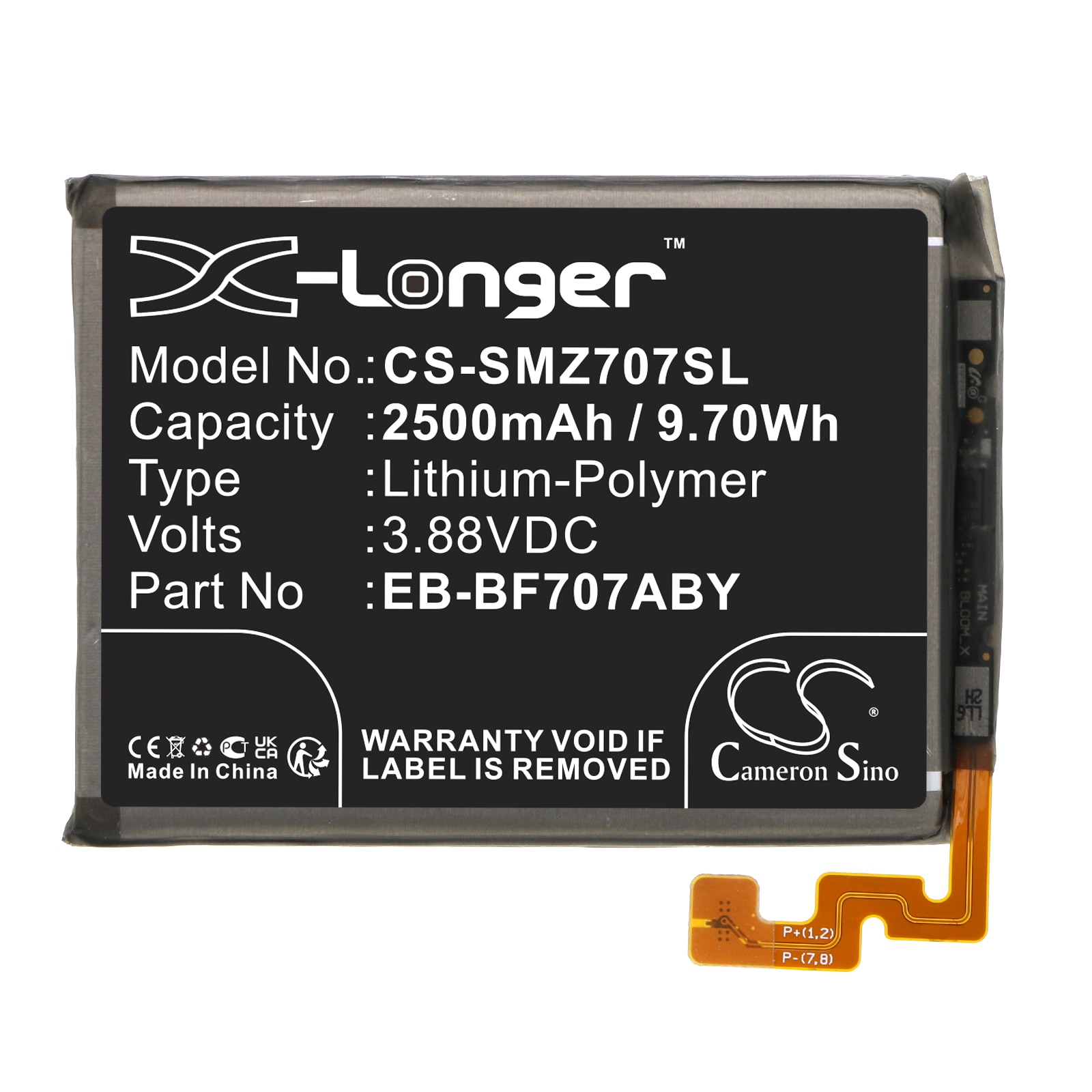 Batteri till SmartPhone, Mobil för Samsung Galaxy Z Flip 5G, SM-F707U1, SM-F707W m.fl.