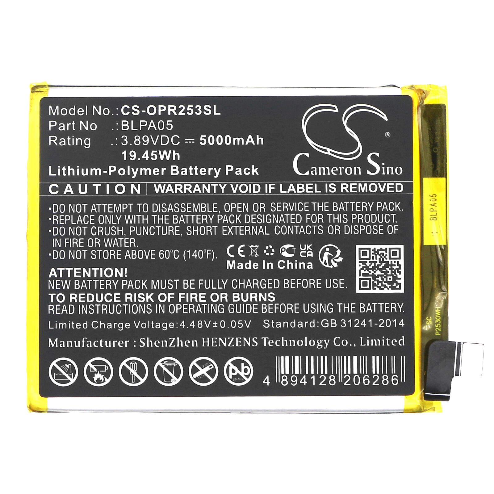 Batteri till SmartPhone, Mobil för OPPO CPH2531, Reno 10 5G