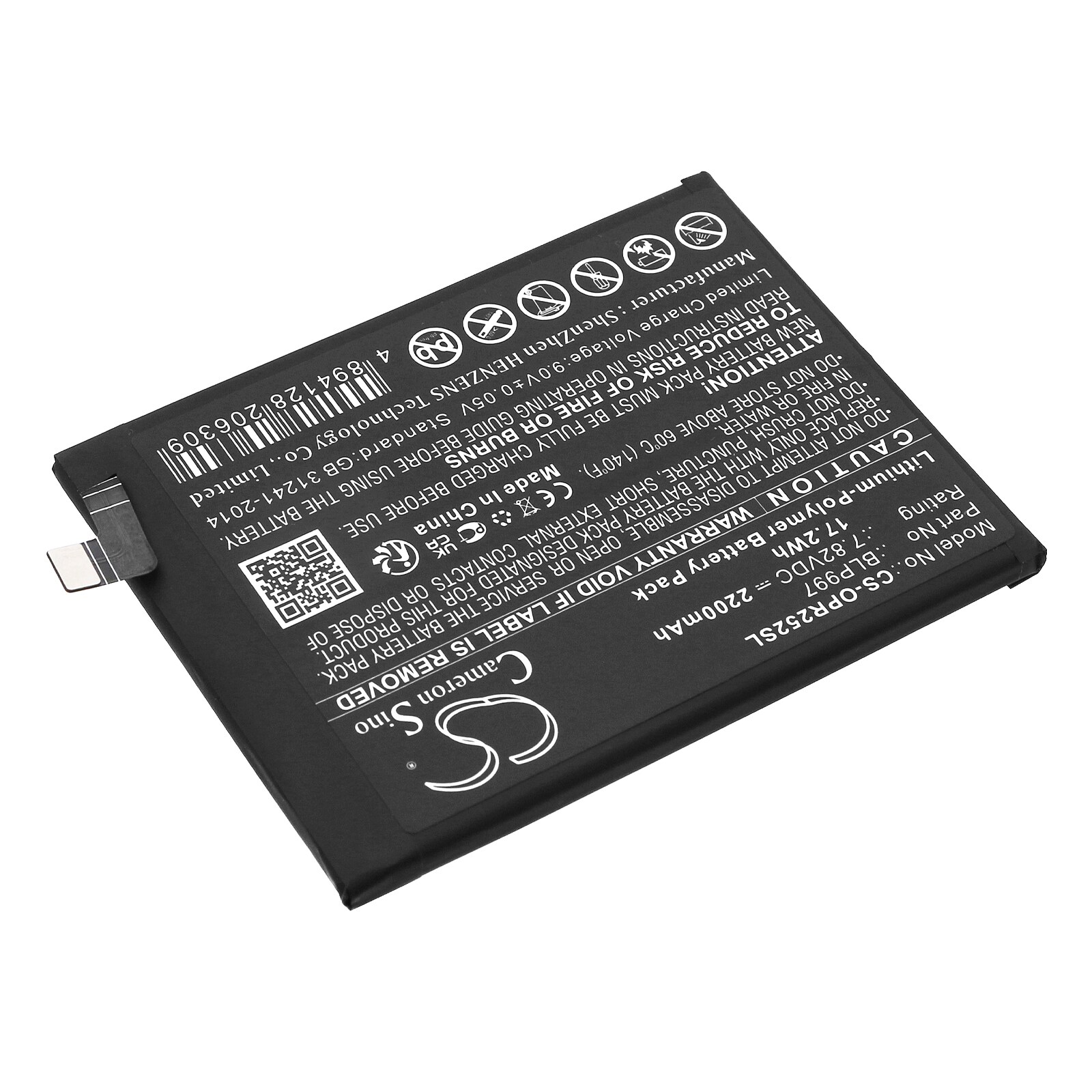 Batteri till SmartPhone, Mobil för OPPO CPH2541, CPH2525, Reno 10 Pro m.fl.