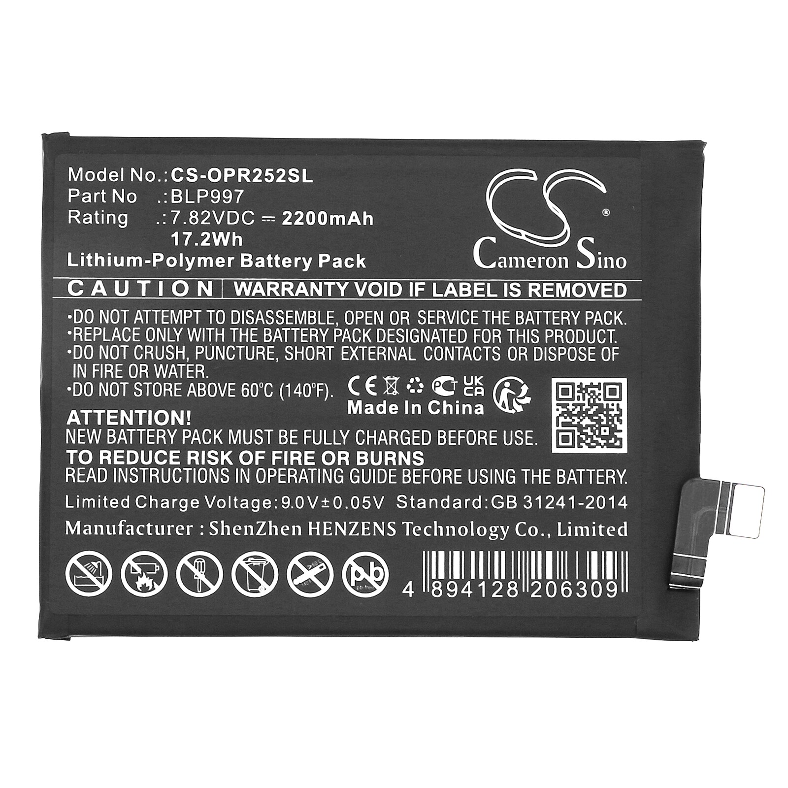 Batteri till SmartPhone, Mobil för OPPO CPH2541, CPH2525, Reno 10 Pro m.fl.