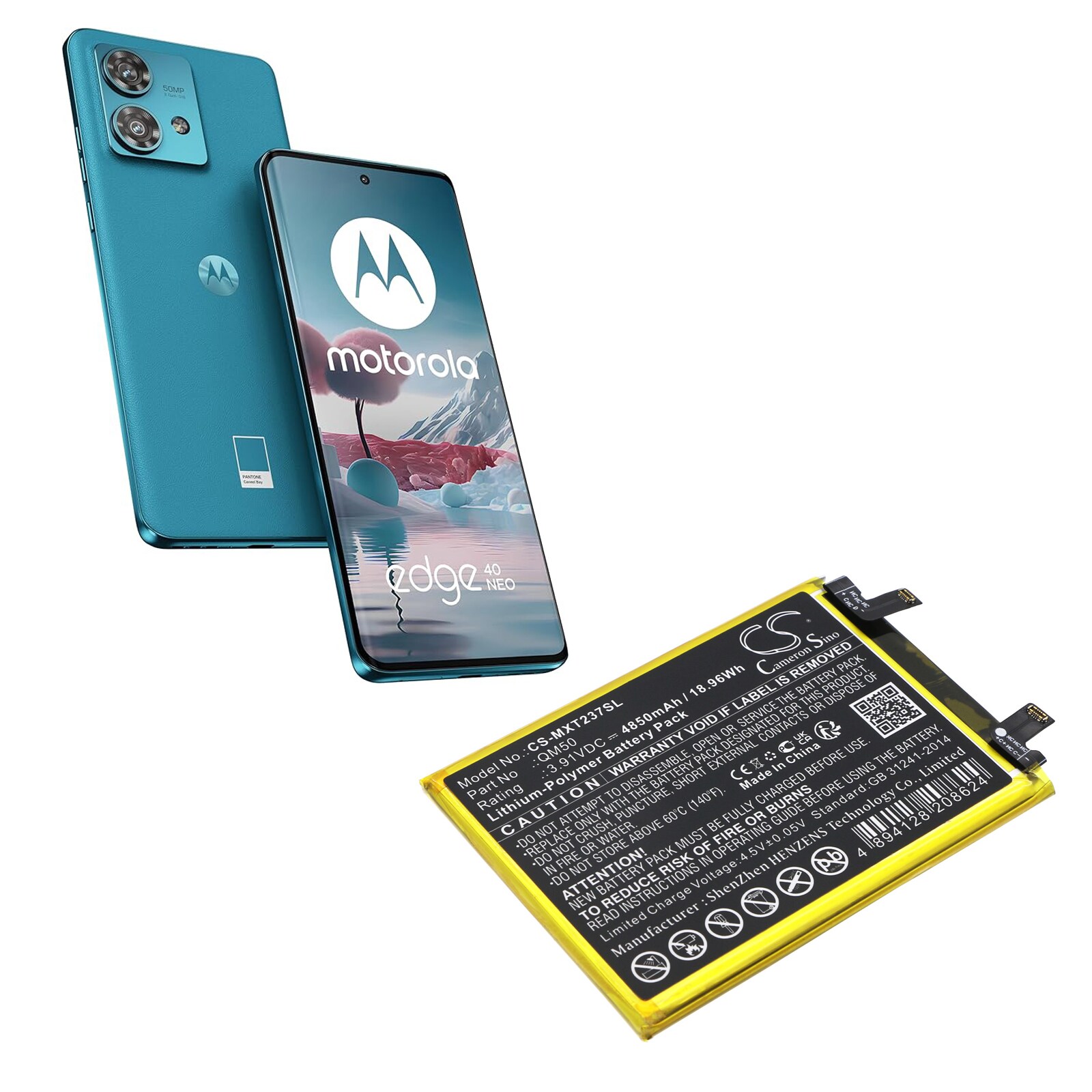 Batteri till SmartPhone, Mobil för Motorola EDGE 40 NEO, XT2307-1, XT2307-2 m.fl.
