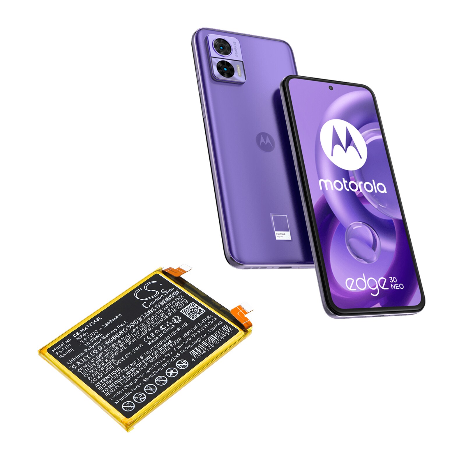 Batteri till SmartPhone, Mobil för Motorola XT2245, EDGE 30 NEO