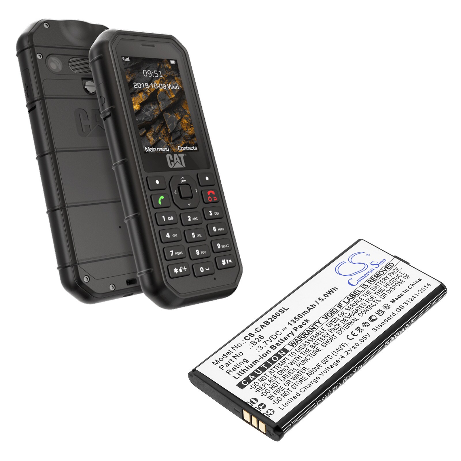 Batteri till SmartPhone, Mobil för CAT B26