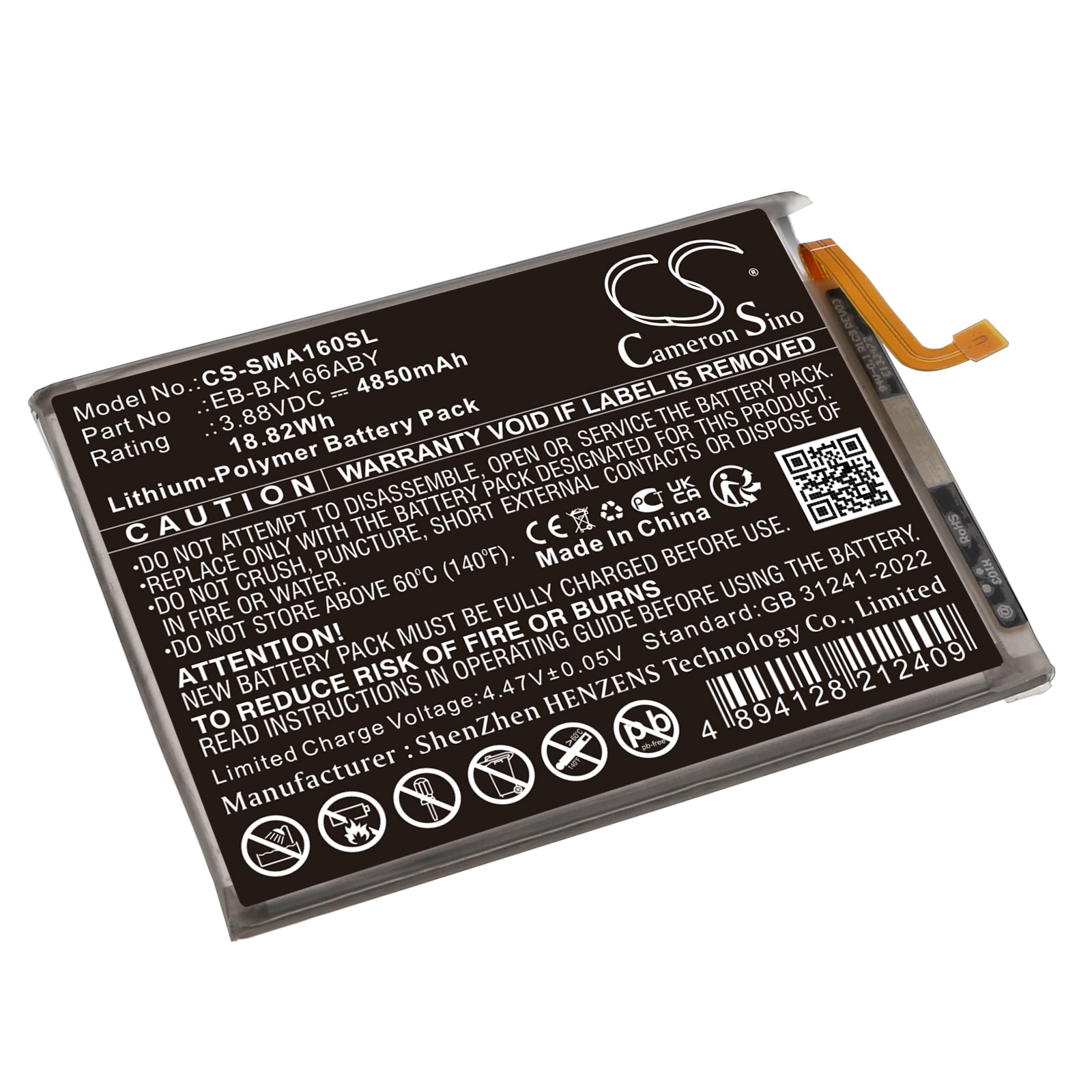 Batteri till SmartPhone, Mobil för Samsung Galaxy A16 5G, SM-A166B, SM-A166B/DS m.fl.