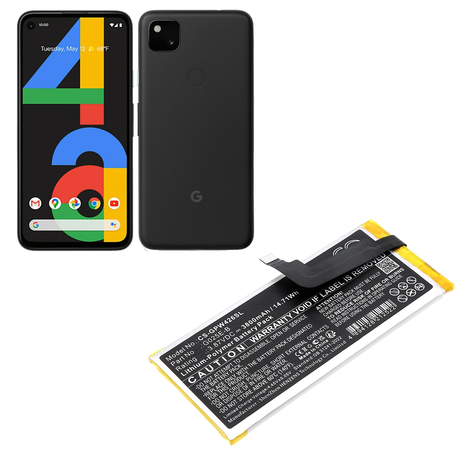Batteri till SmartPhone, Mobil för Google G025E, G025H, G6QU3 m.fl.