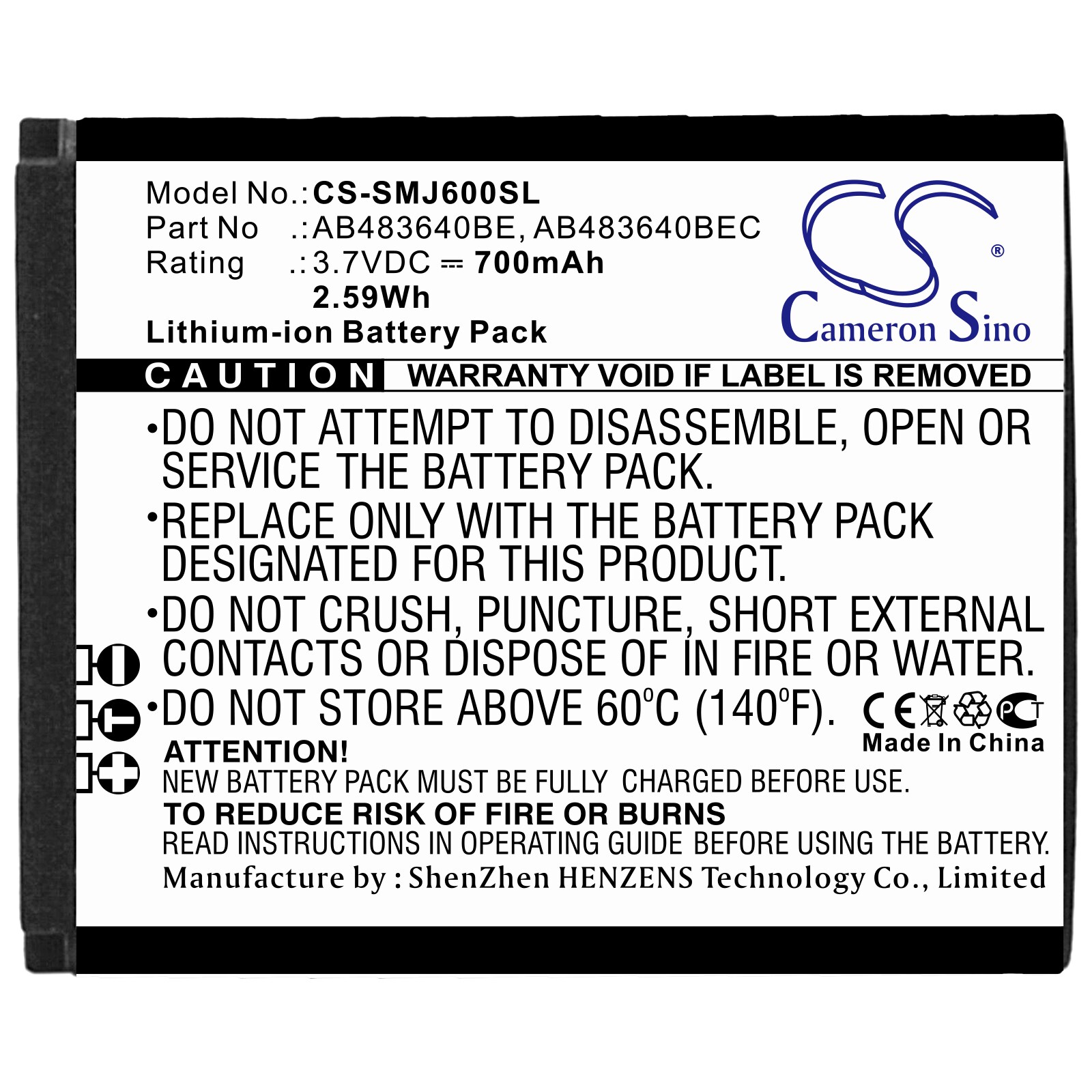 Batteri till SmartPhone, Mobil för Samsung SGH-J600, SGH-J610, SGH-J608 m.fl.