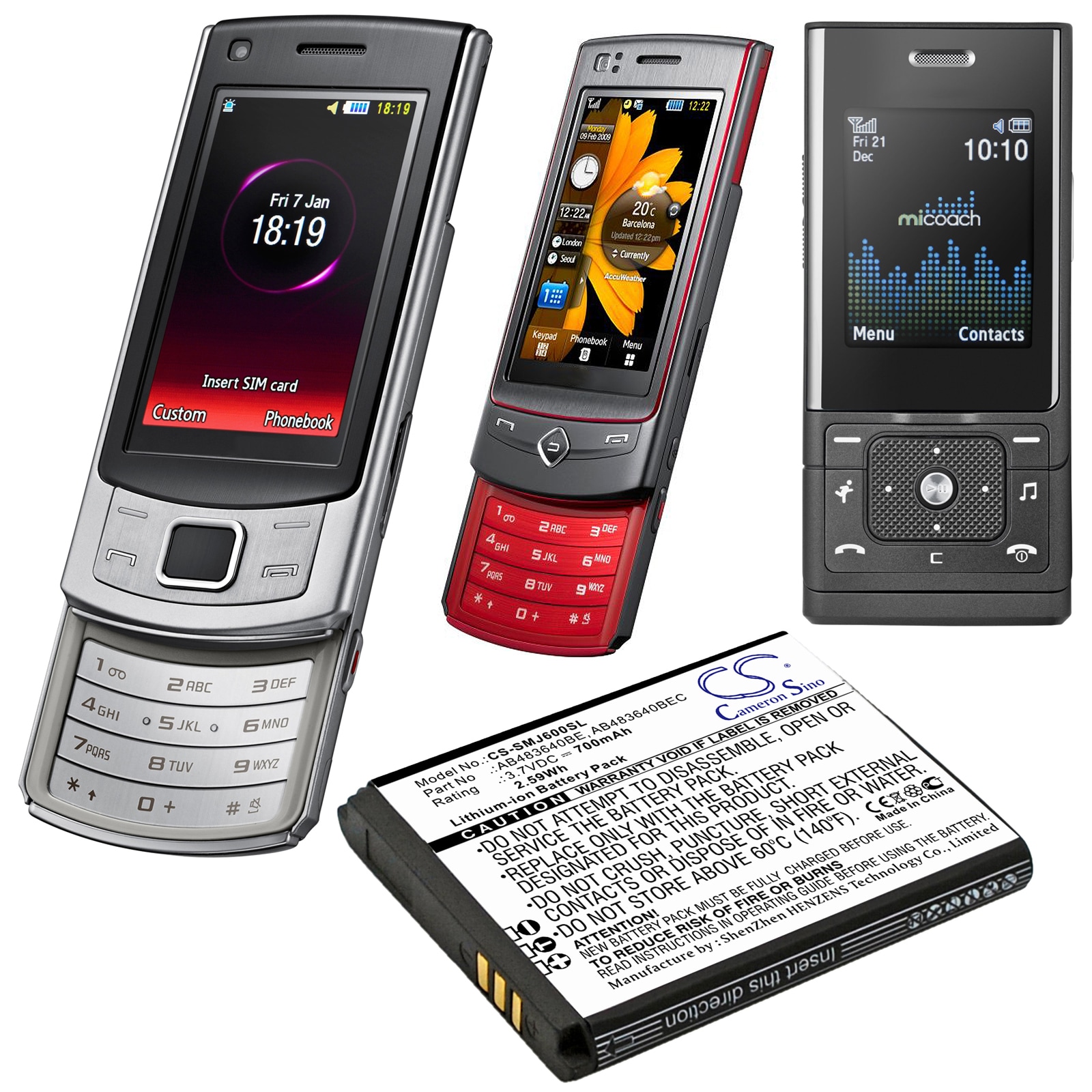 Batteri till SmartPhone, Mobil för Samsung SGH-J600, SGH-J610, SGH-J608 m.fl.
