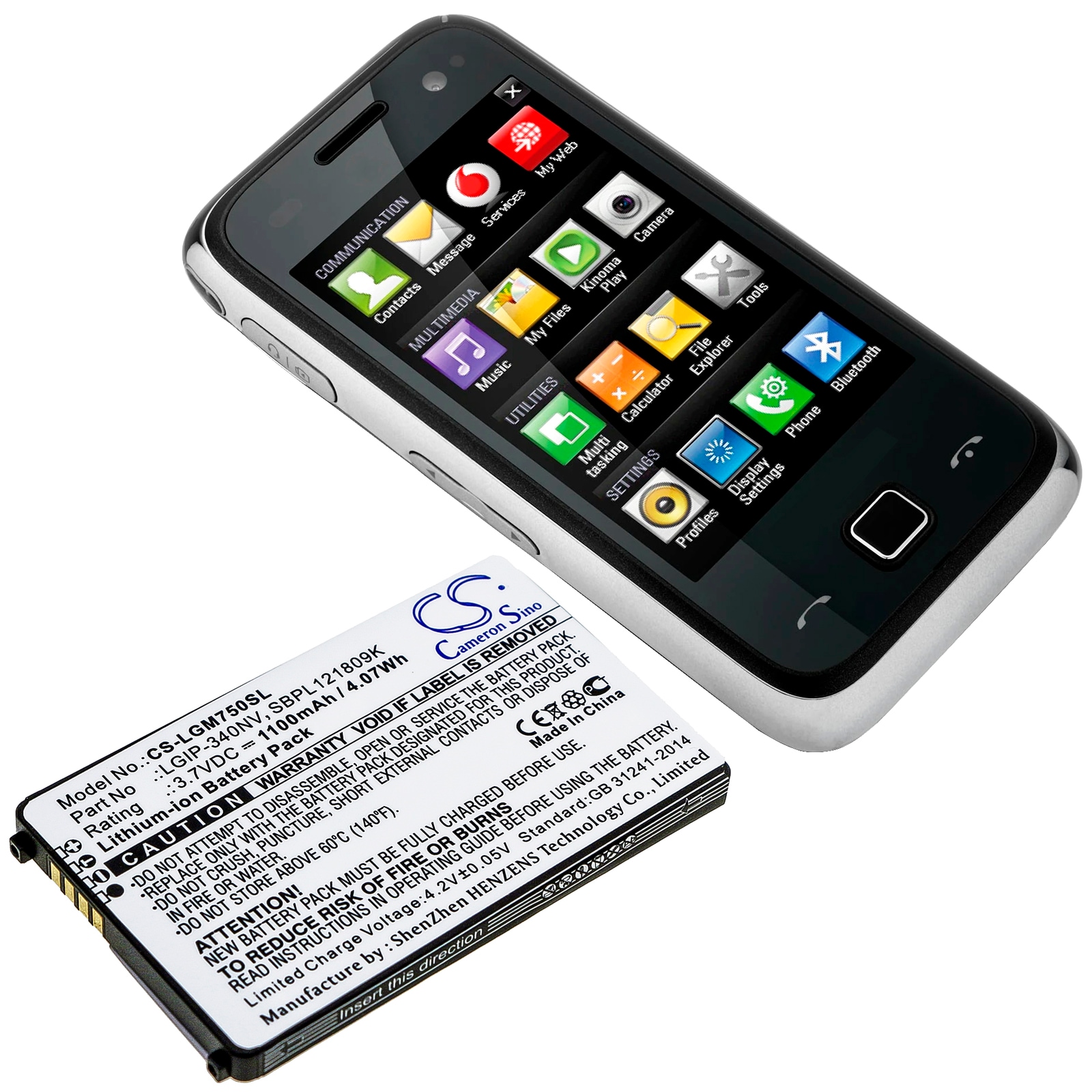Batteri till SmartPhone, Mobil för LG GM750, Layla, Eigen m.fl.