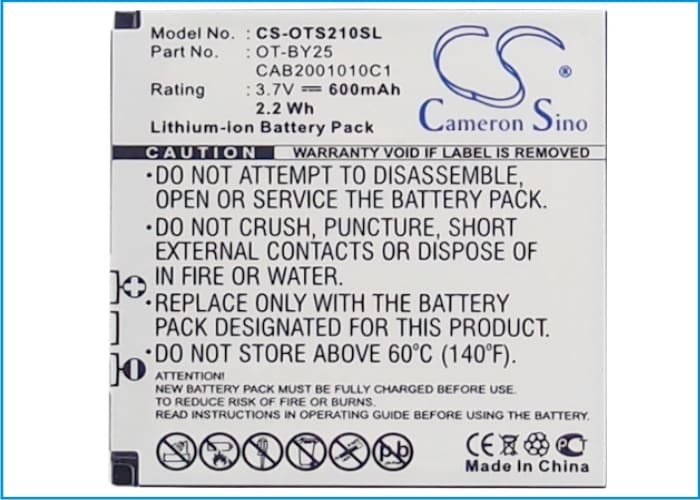 Batteri till SmartPhone, Mobil för Alcatel OT-S210, OT-S211, OT-S211C m.fl.