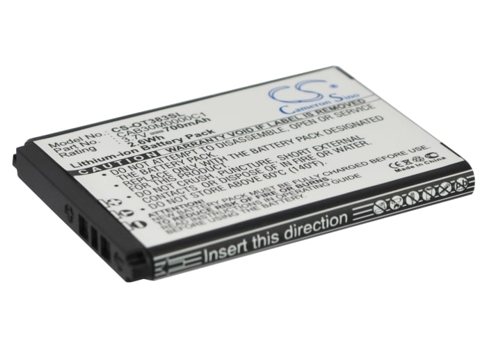 Batteri till SmartPhone, Mobil för Alcatel OT-600A, OT-383A, OT-206 m.fl.