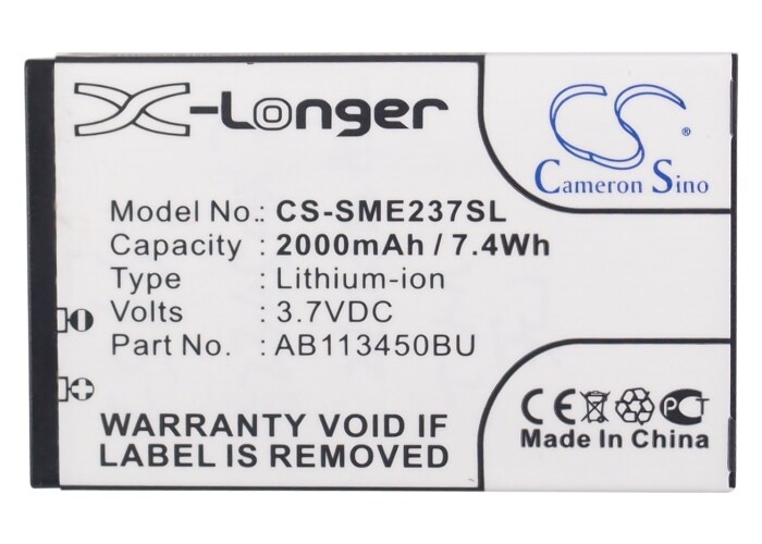 Batteri till SmartPhone, Mobil för Samsung GT-E2370, E2370 Solid, Xcover E2370
