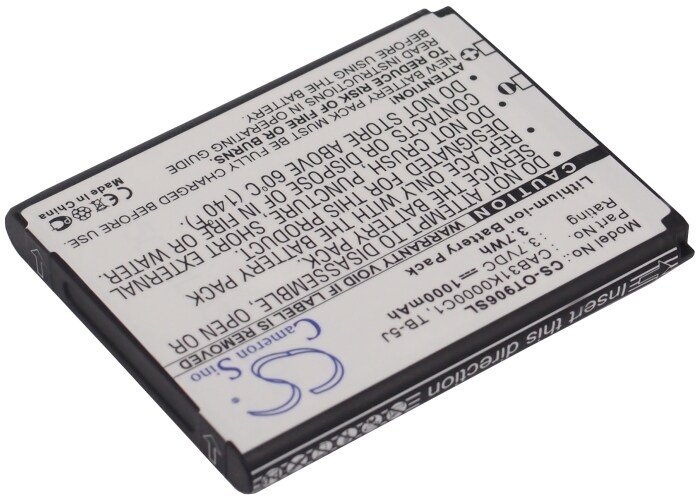 Batteri till SmartPhone, Mobil för Alcatel OT-906, One Touch 906