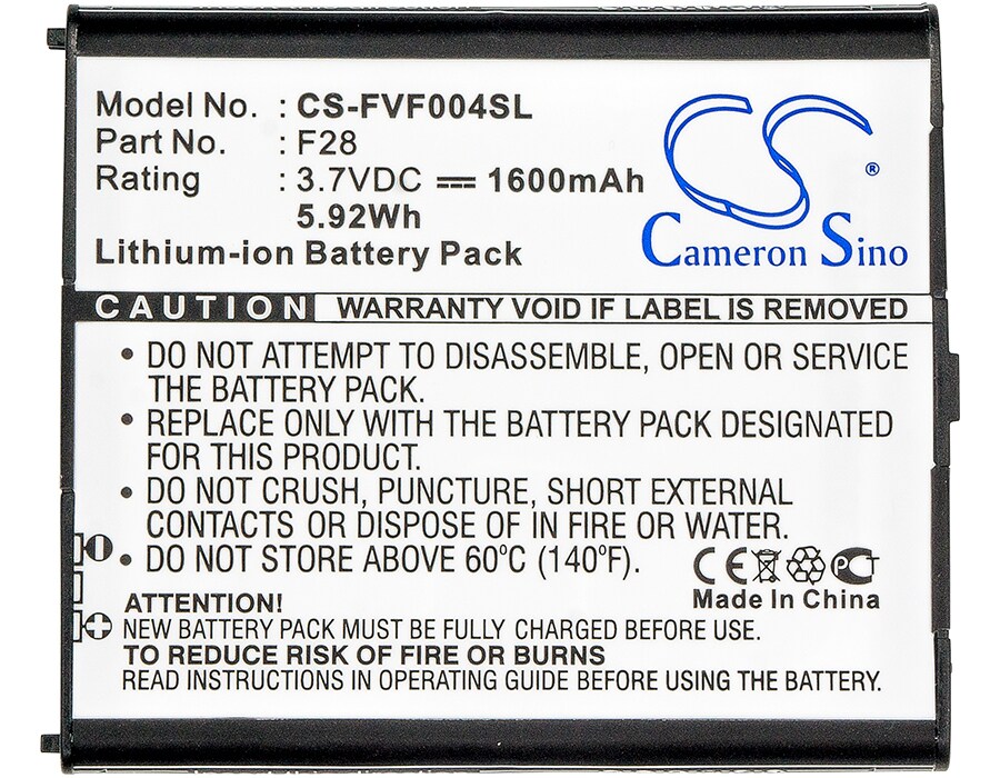 Batteri till SmartPhone, Mobil för Fujitsu Arrows V, F-04E, Arrows V F-04E m.fl.