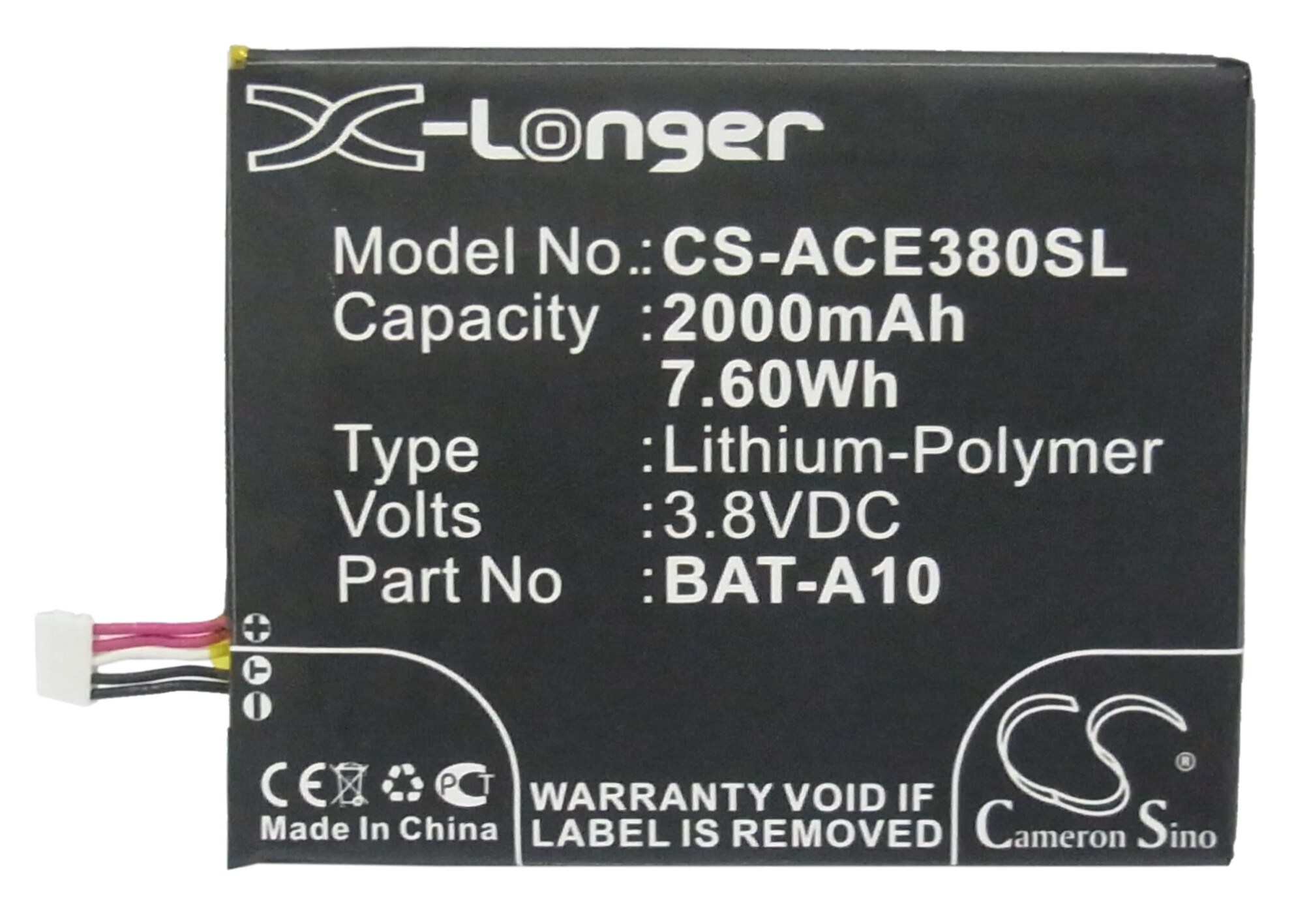 Batteri till SmartPhone, Mobil för Acer Liquid E3, E380, V380 m.fl.