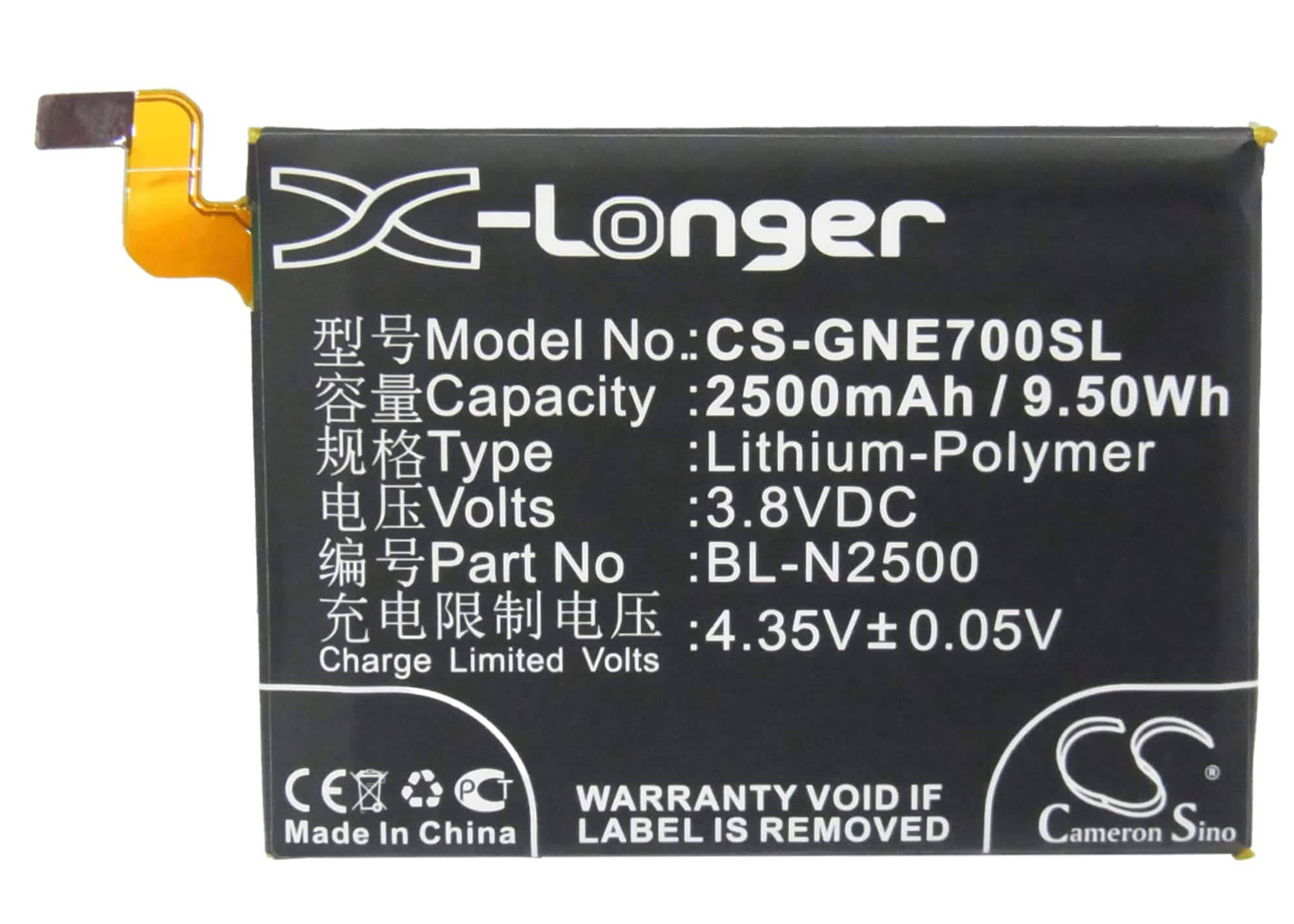 Batteri till SmartPhone, Mobil för GIONEE E7, Elife E7