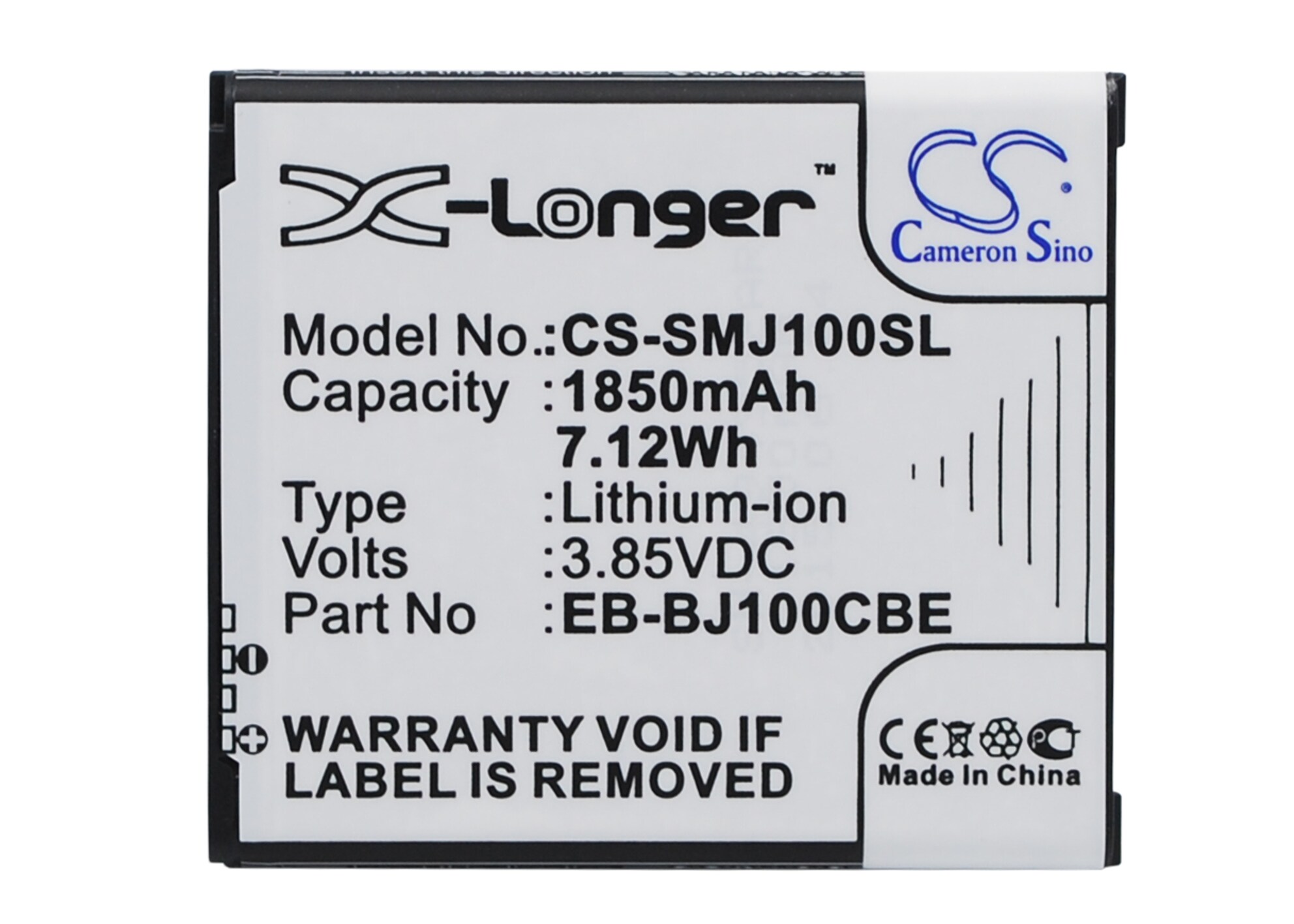 Batteri till SmartPhone, Mobil för Samsung Galaxy J1, Galaxy J1 4G, SM-J100F m.fl.