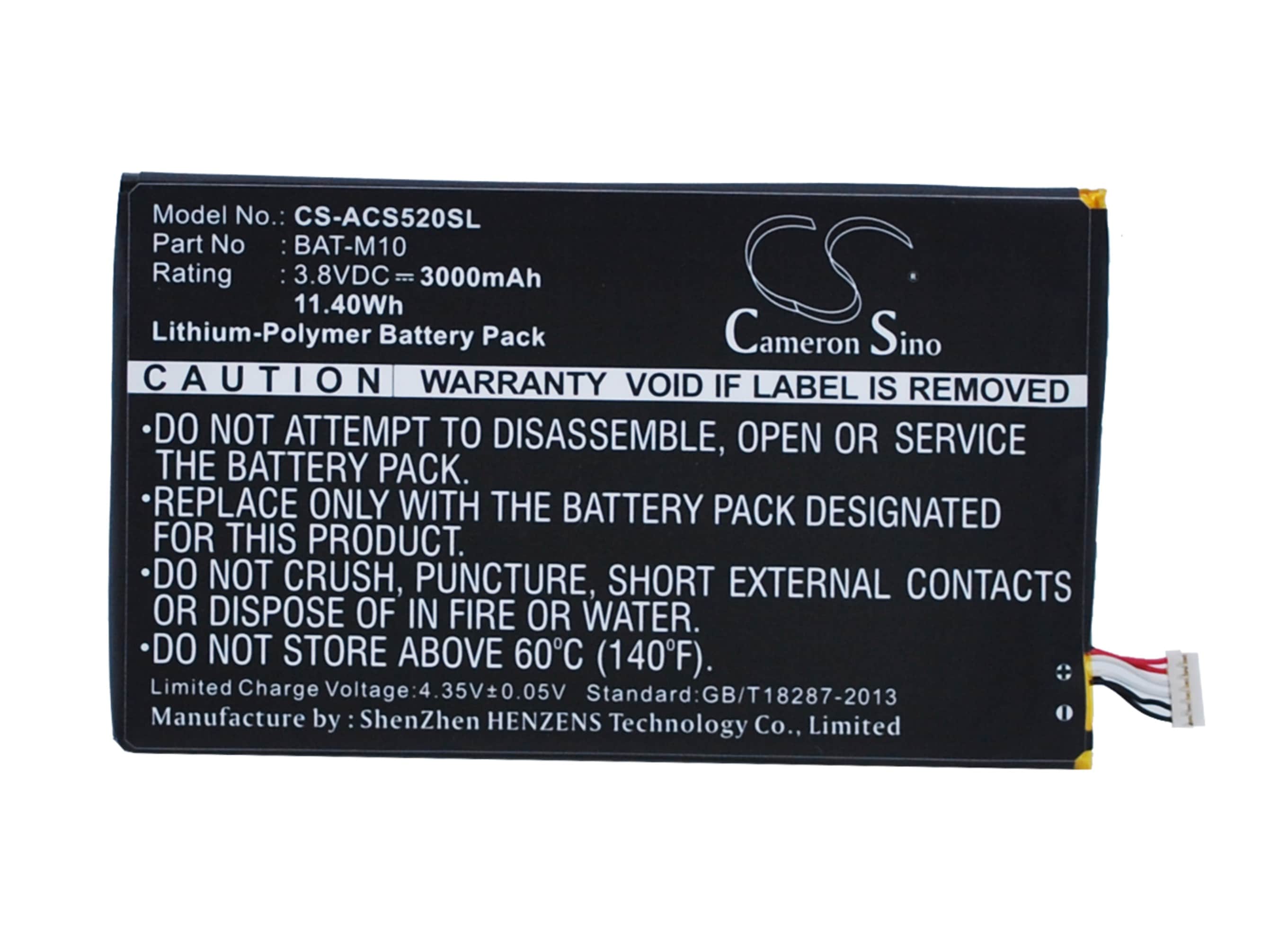 Batteri till SmartPhone, Mobil för Acer Liquid S2, S520, Liquid Jade S2 m.fl.