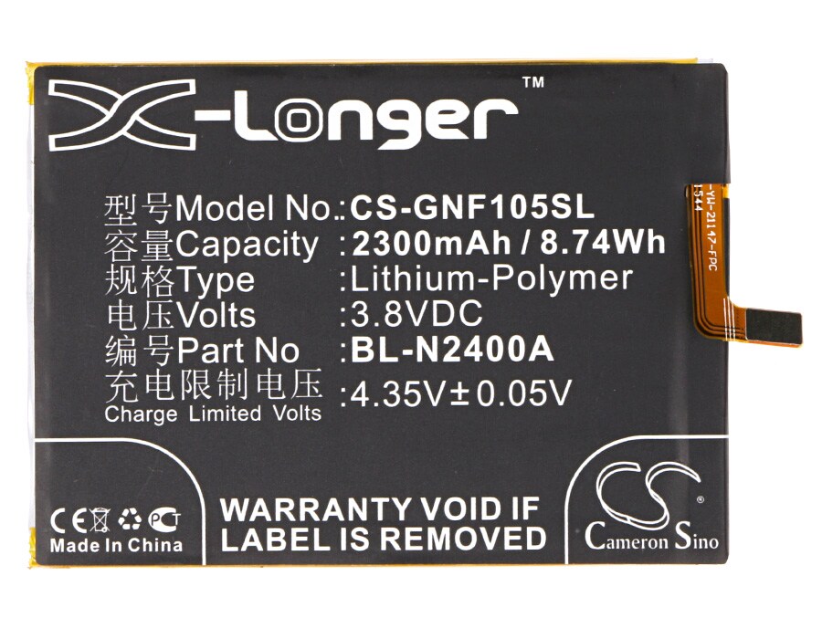 Batteri till SmartPhone, Mobil för GIONEE F105, F105 Dual SIM, F105 TD-LTE Dual SIM