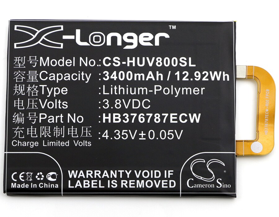 Batteri till SmartPhone, Mobil för Huawei Honor V8, Honor V8 Premium, KNT-AL20 m.fl.