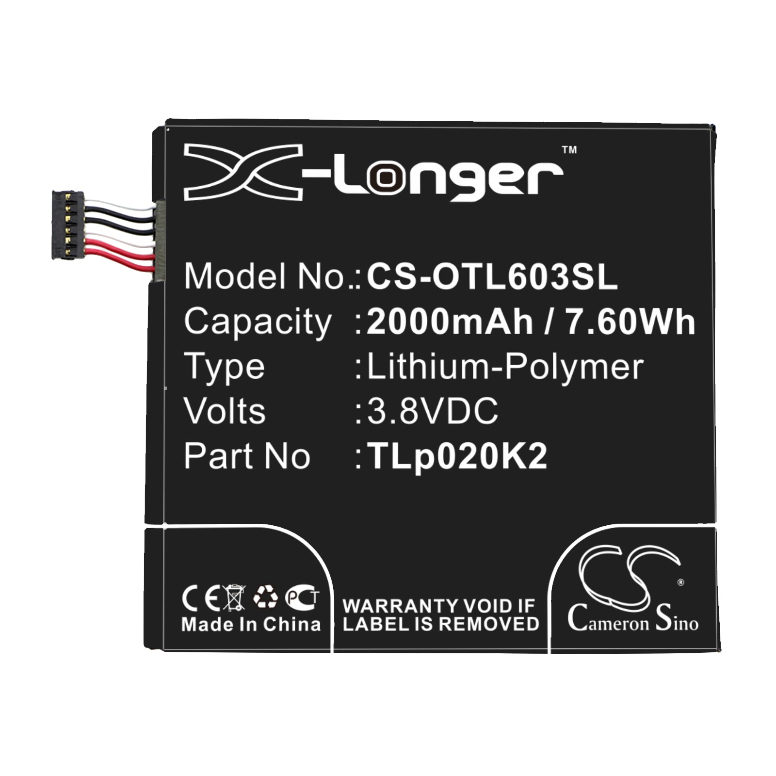 Batteri till SmartPhone, Mobil för Alcatel One Touch Idol 3 4.7, OT-6039, OT-6039S m.fl.