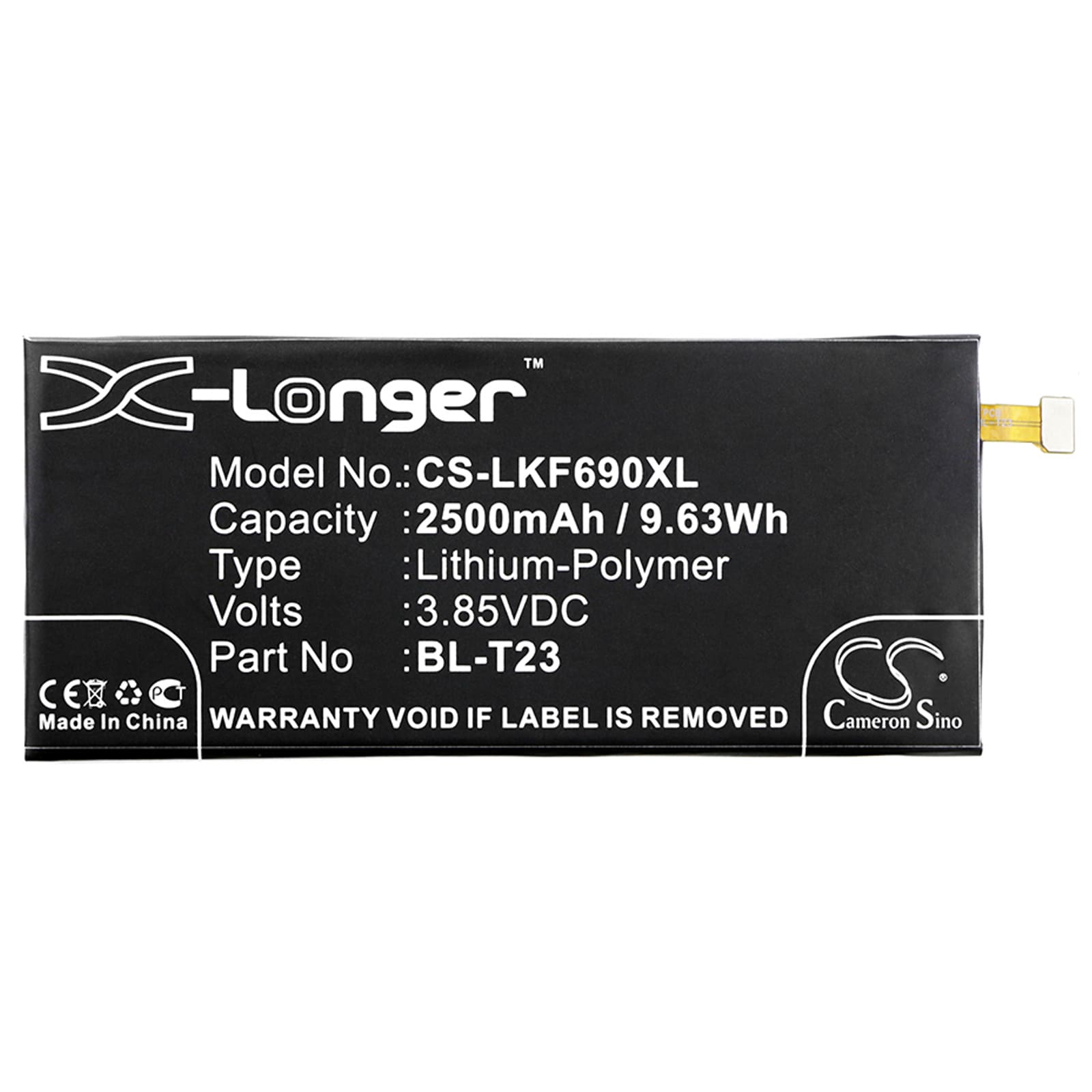 Batteri till SmartPhone, Mobil för LG X Cam, X Cam 4G, K580 m.fl.