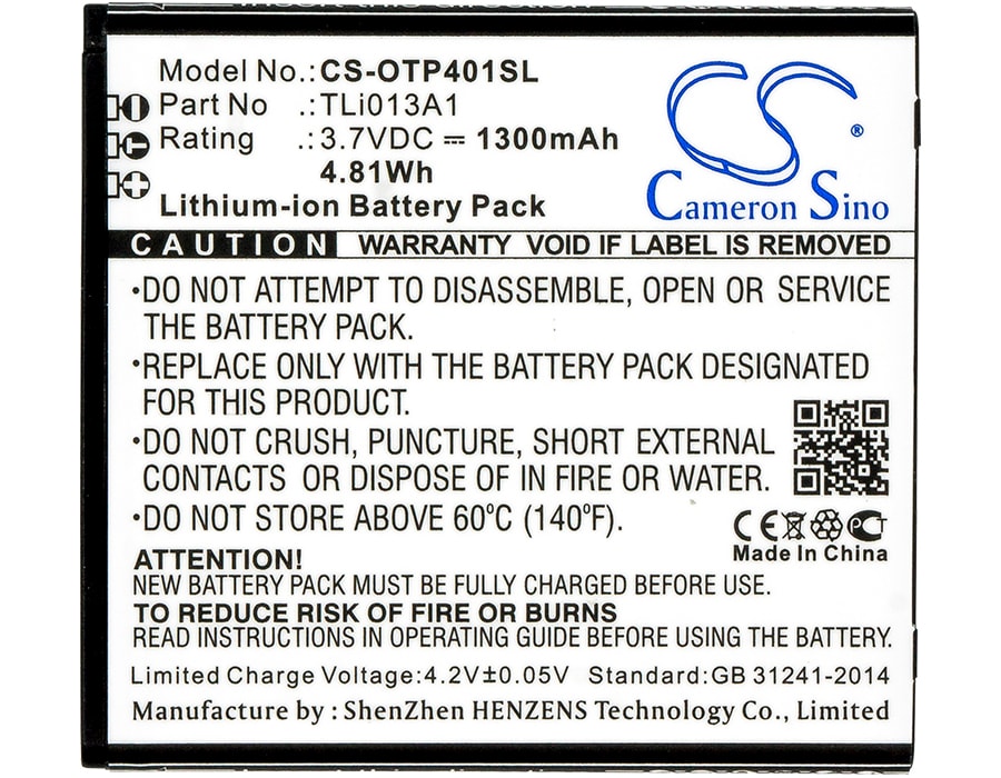 Batteri till SmartPhone, Mobil för Alcatel One Touch Pixi 4 3.5, OT-4017F, OT-4017 m.fl.