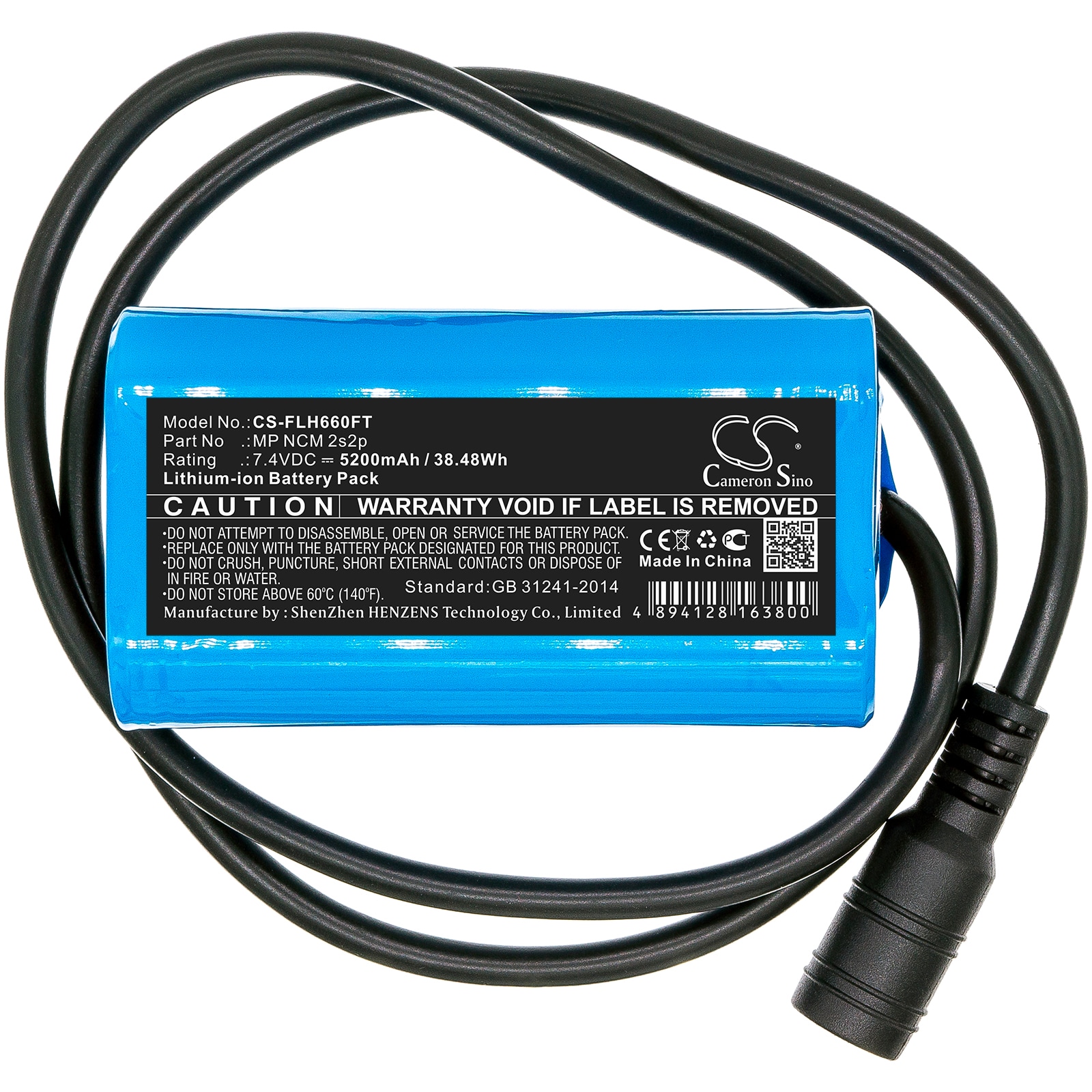 Batteri till Ficklampa för SQUARE LED light / LED-lampbatteri / Uppladdningsbart reservbatteri