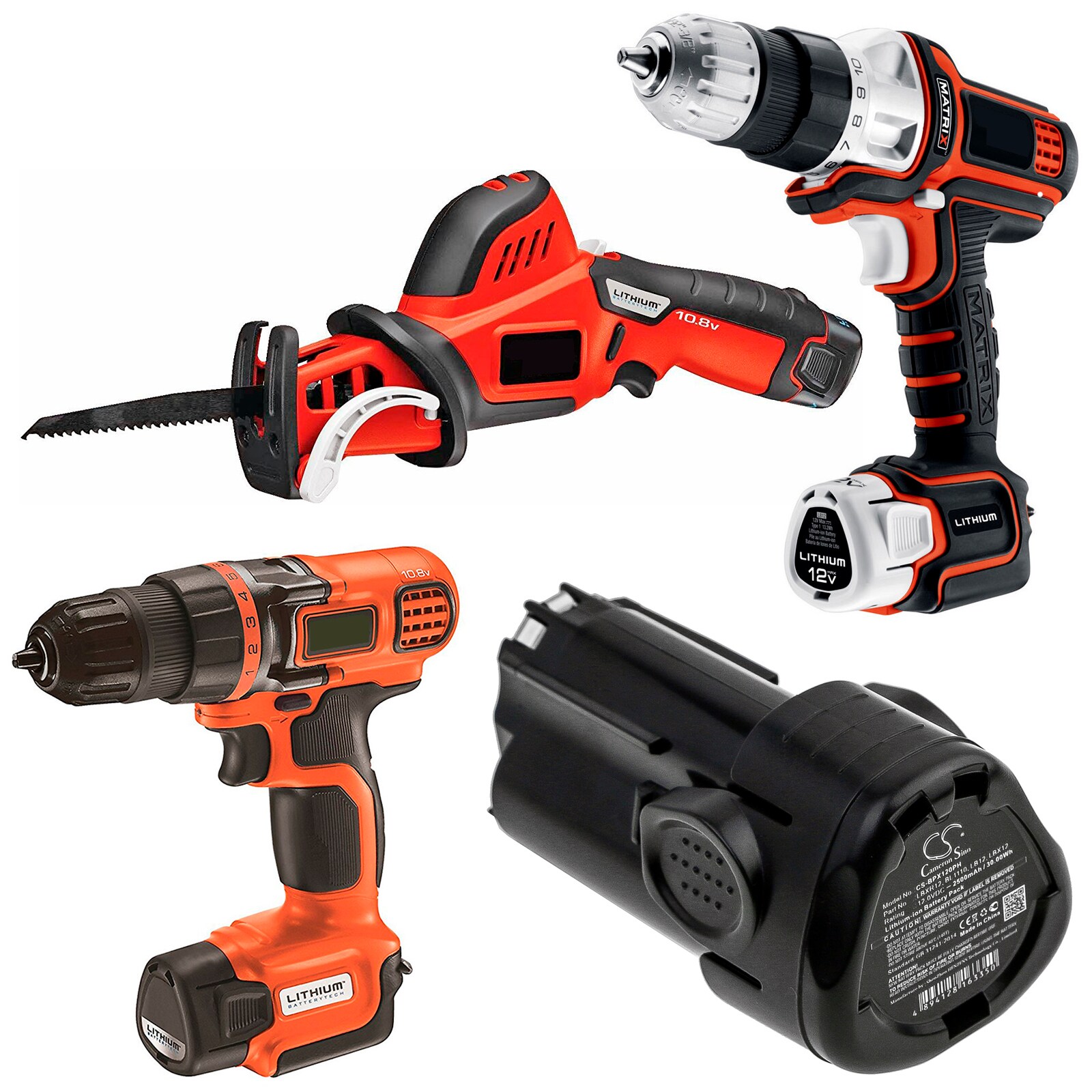 Batteri till Elverktyg för Black & Decker BDCDMT112, EGBL108, EGBL108KB m.fl.