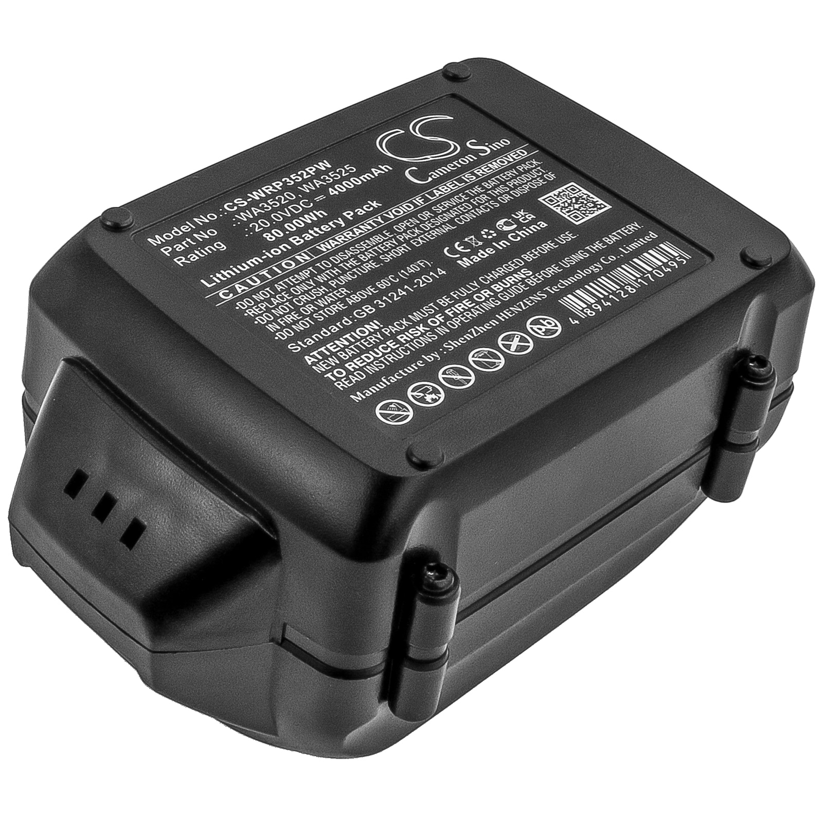 Batteri till Elverktyg för Worx 20V PowerShare, WG545, WG151 m.fl.