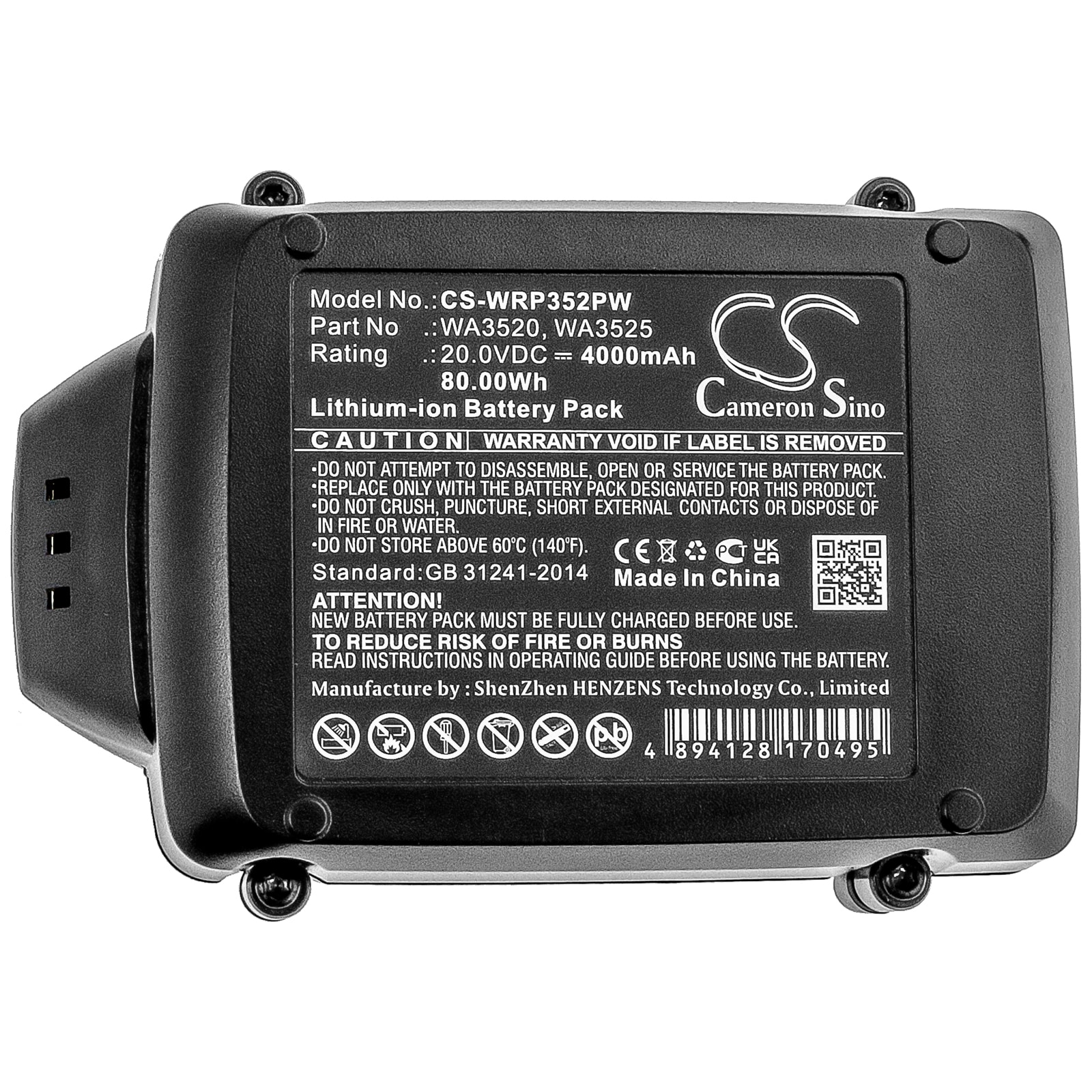 Batteri till Elverktyg för Worx 20V PowerShare, WG545, WG151 m.fl.