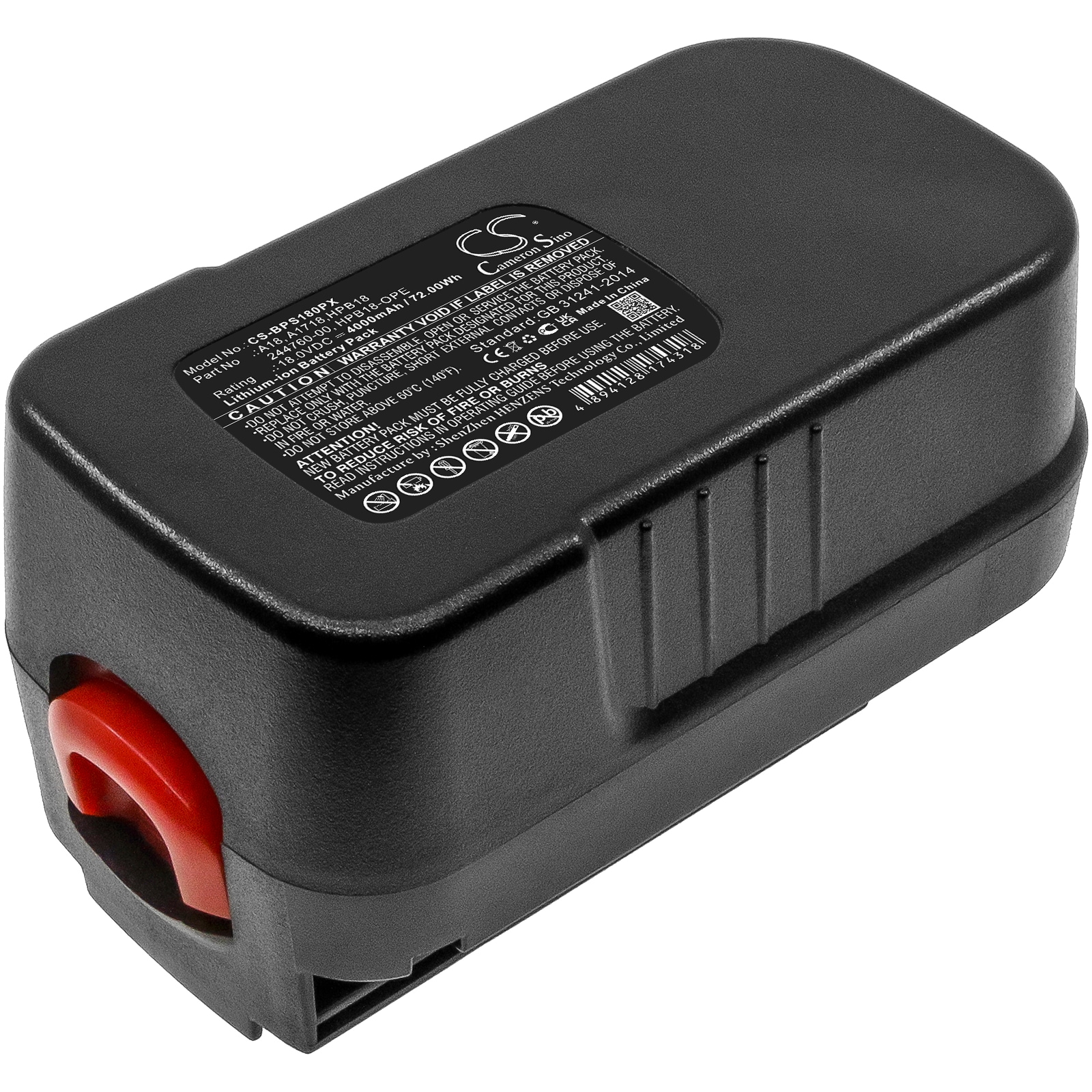 Batteri till Elverktyg för Black & Decker BDGL1800, BDGL18K-2, XTC183BK m.fl.