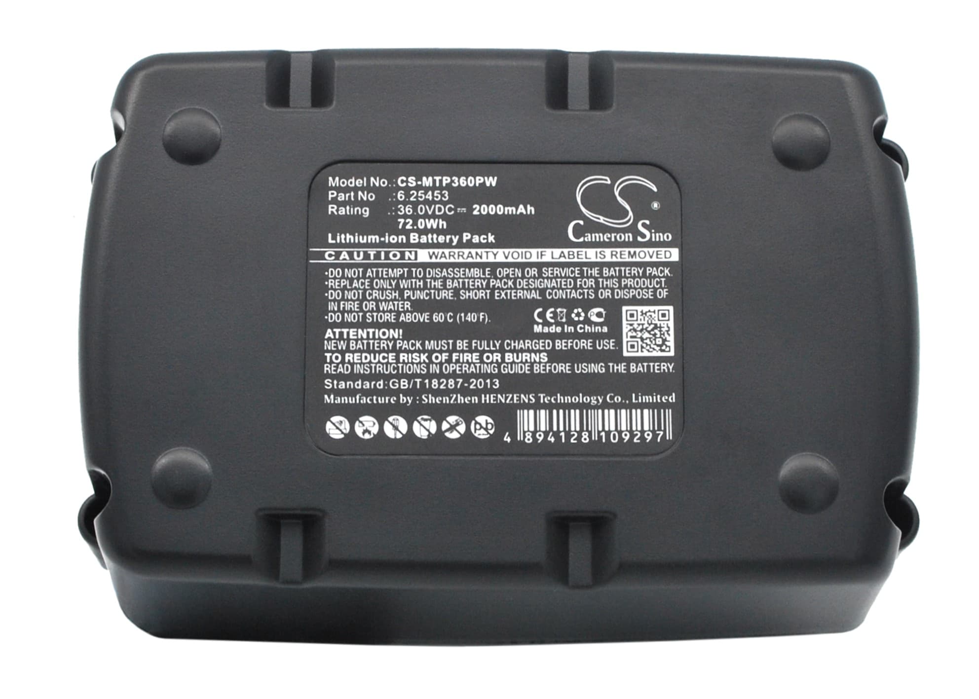 Batteri till Elverktyg för Metabo BHA 36 LTX, BHA 36 LTX Compact, AHS 36V m.fl.