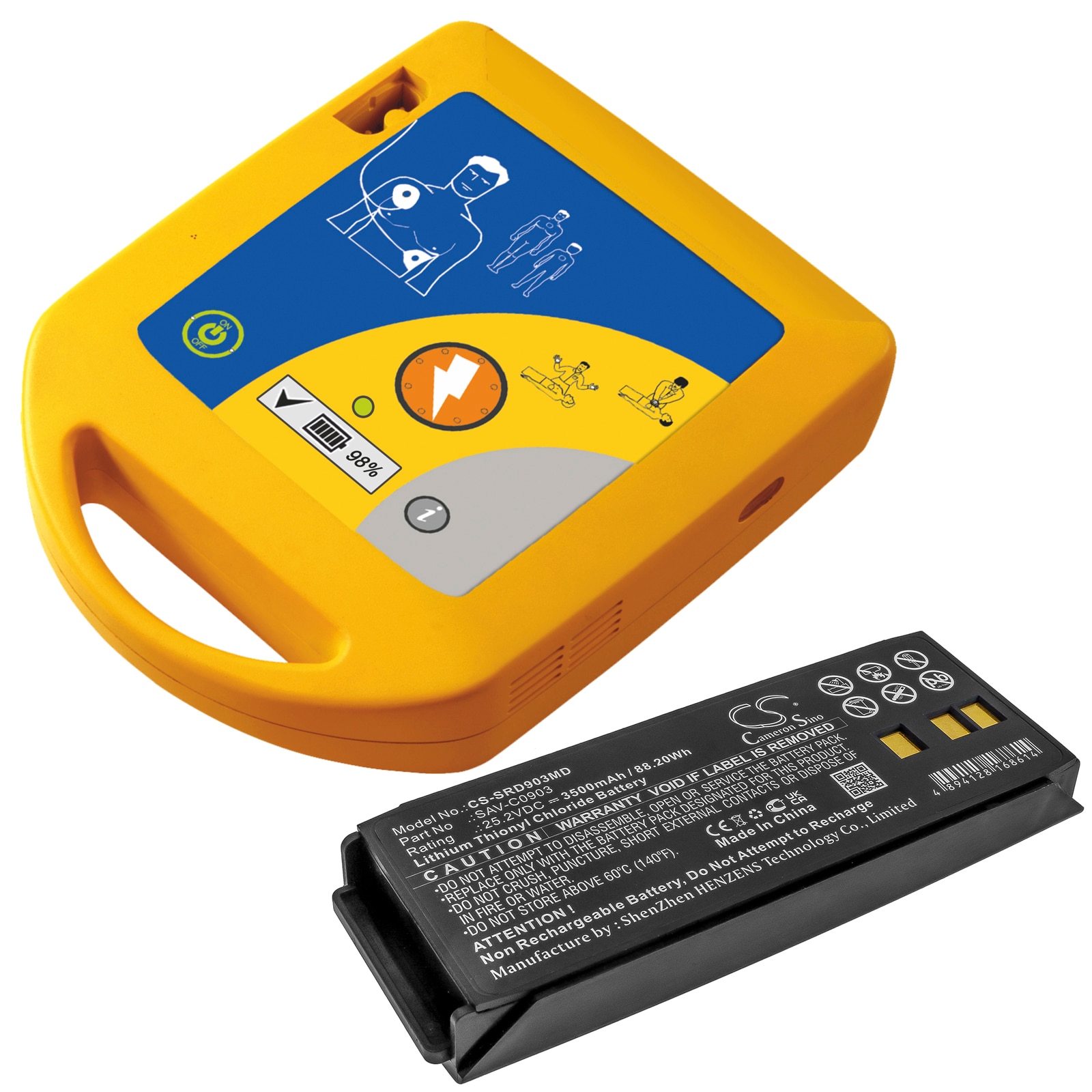 Batteri till Medicinsk för SaverOne D, P, automatic m.fl.