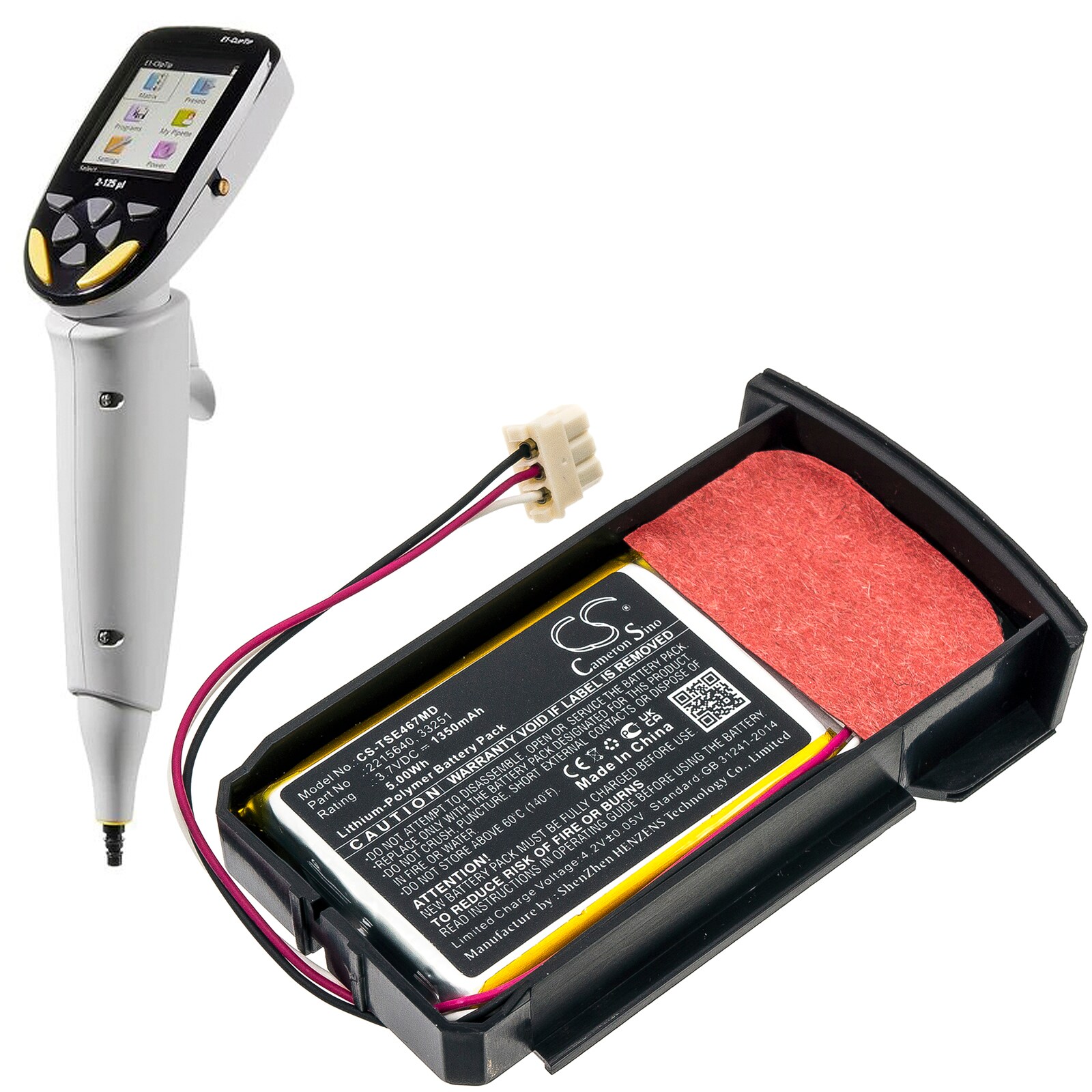 Batteri till Medicinsk för Thermo Scientific E1 Clip Tip 4671 Single Channel